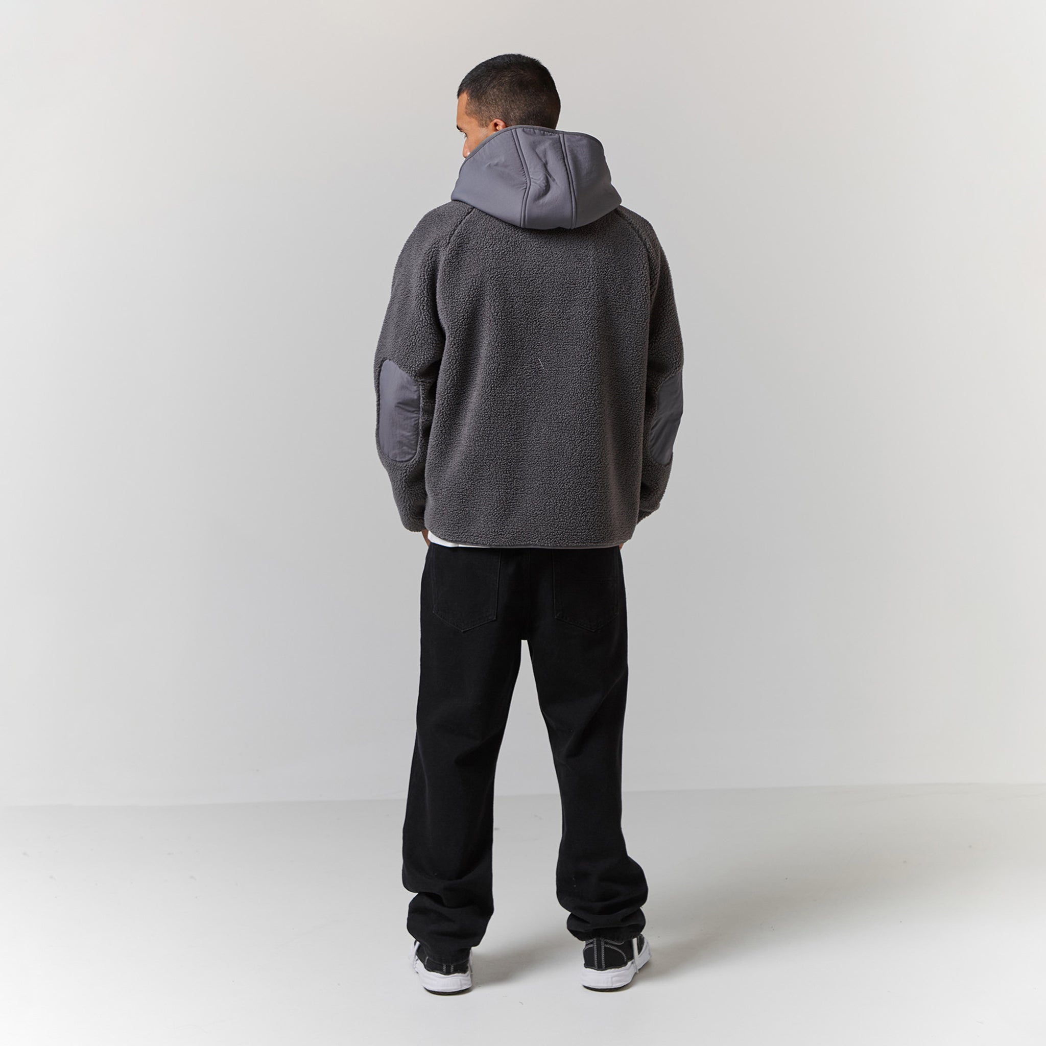 Borg hoodie zip sale