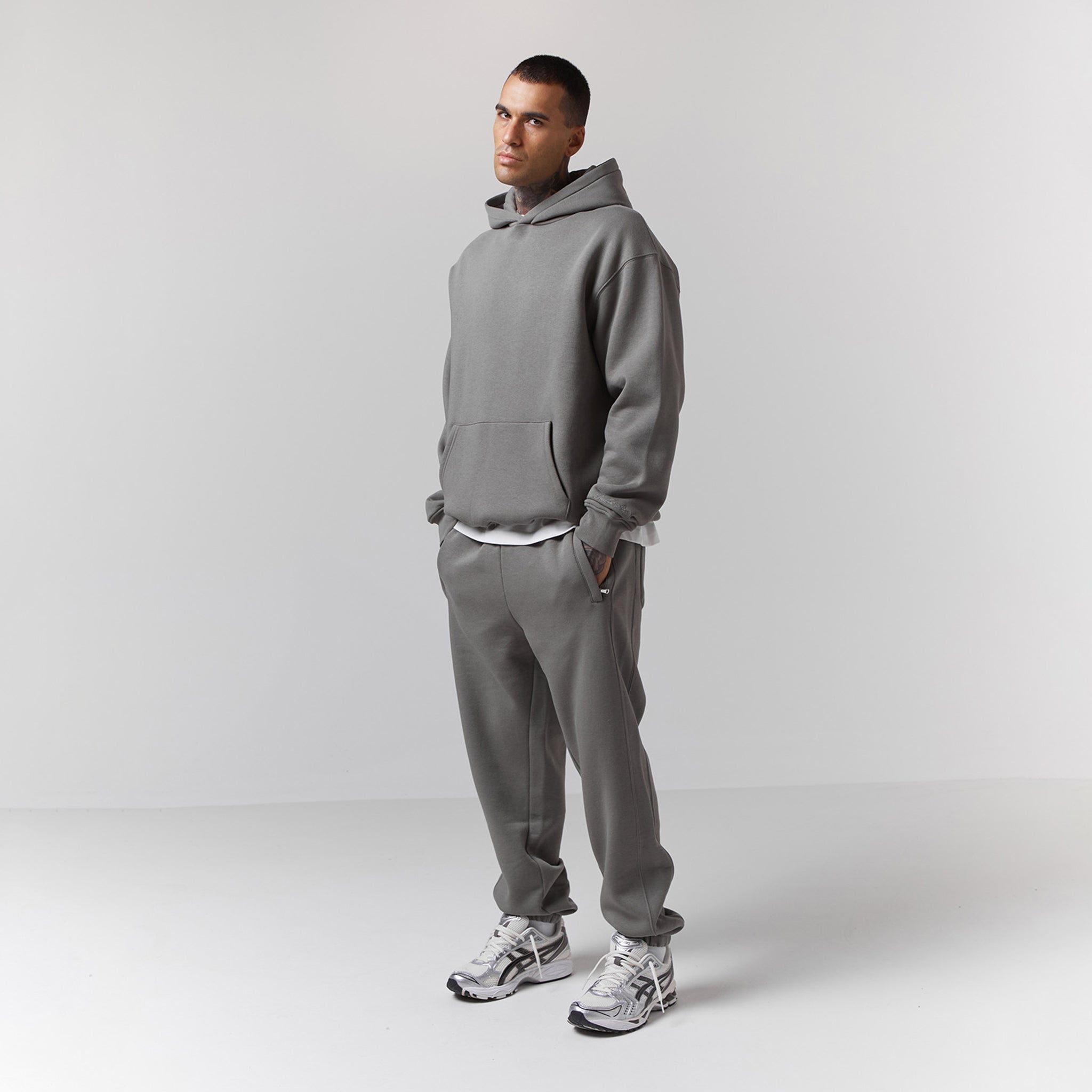 Box Fit Hoodie | Olive Smoke