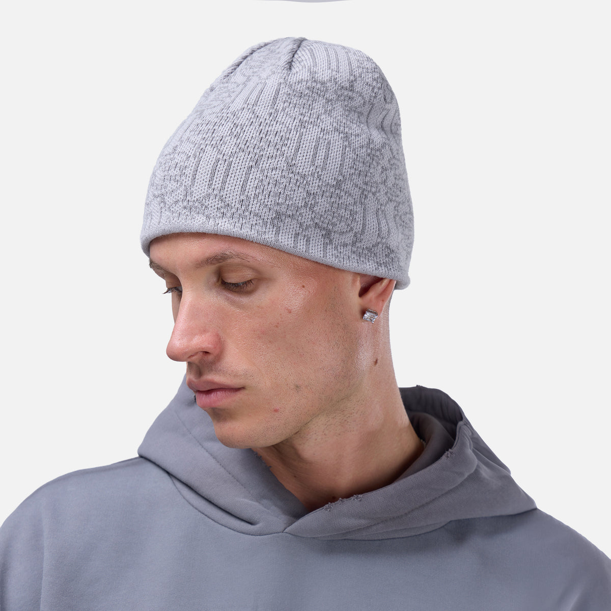 Monogram Reversible Beanie | Grey