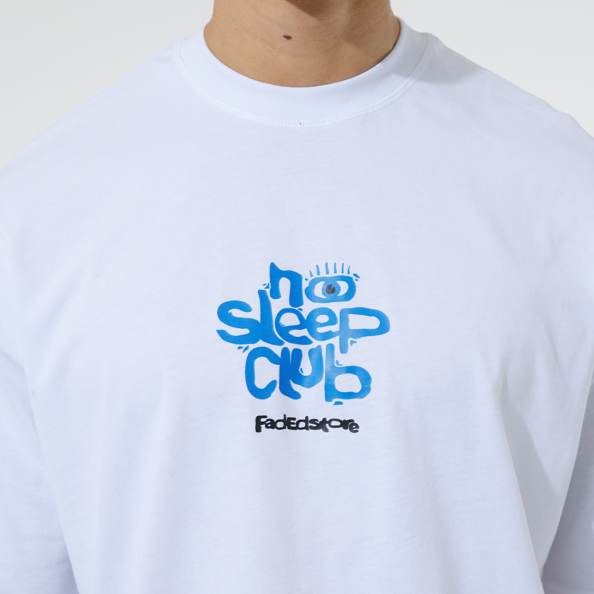 No Sleep Club Stamped T-Shirt | White