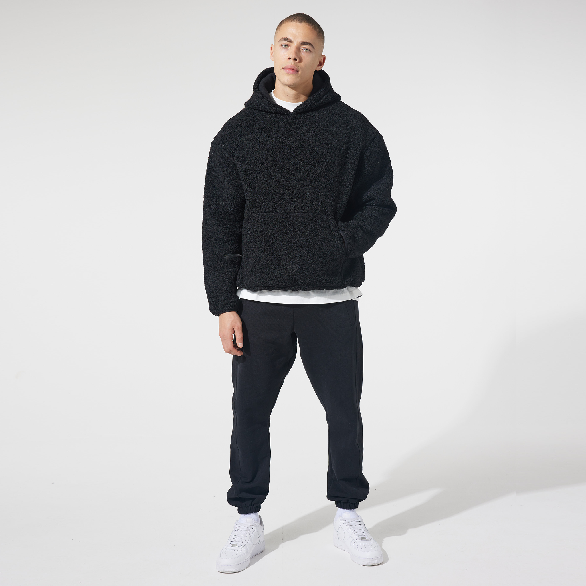 White 2025 borg hoodie