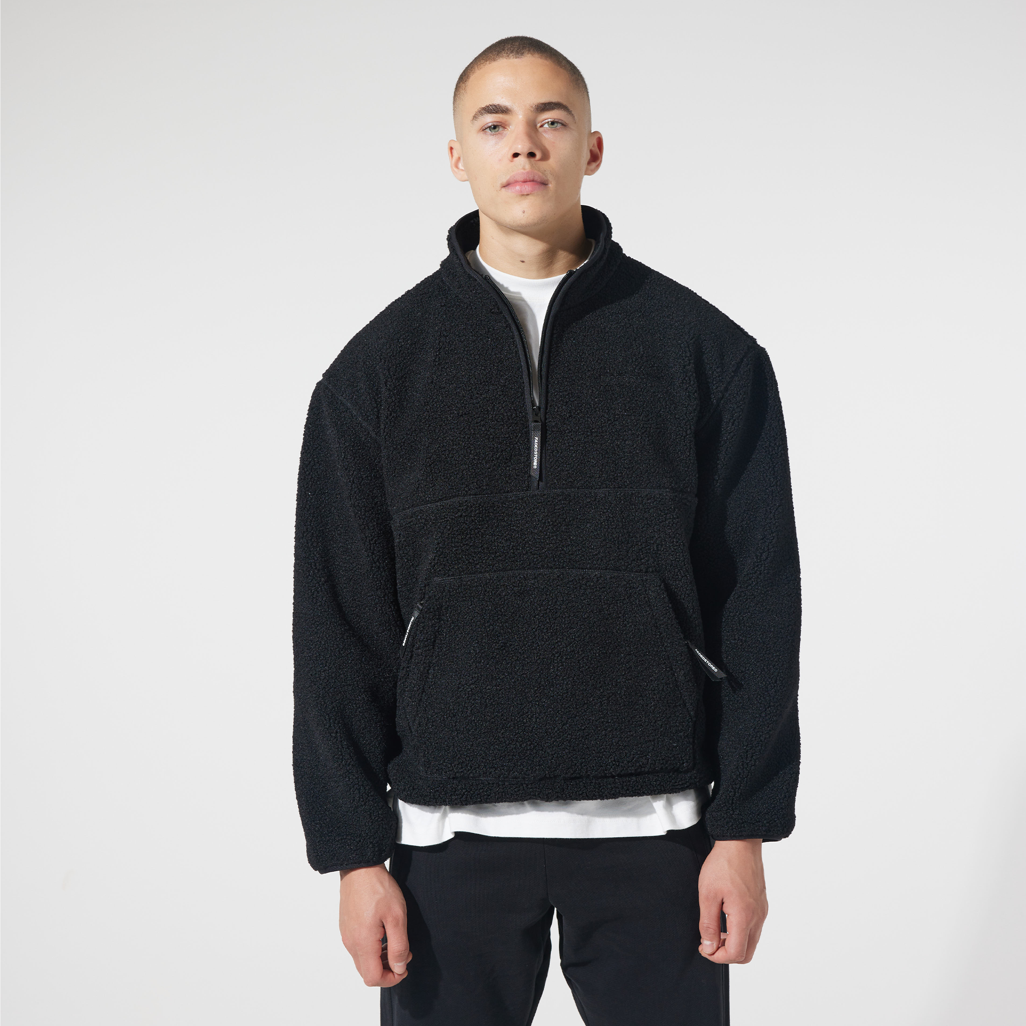 Borg heart quarter zip top pullover