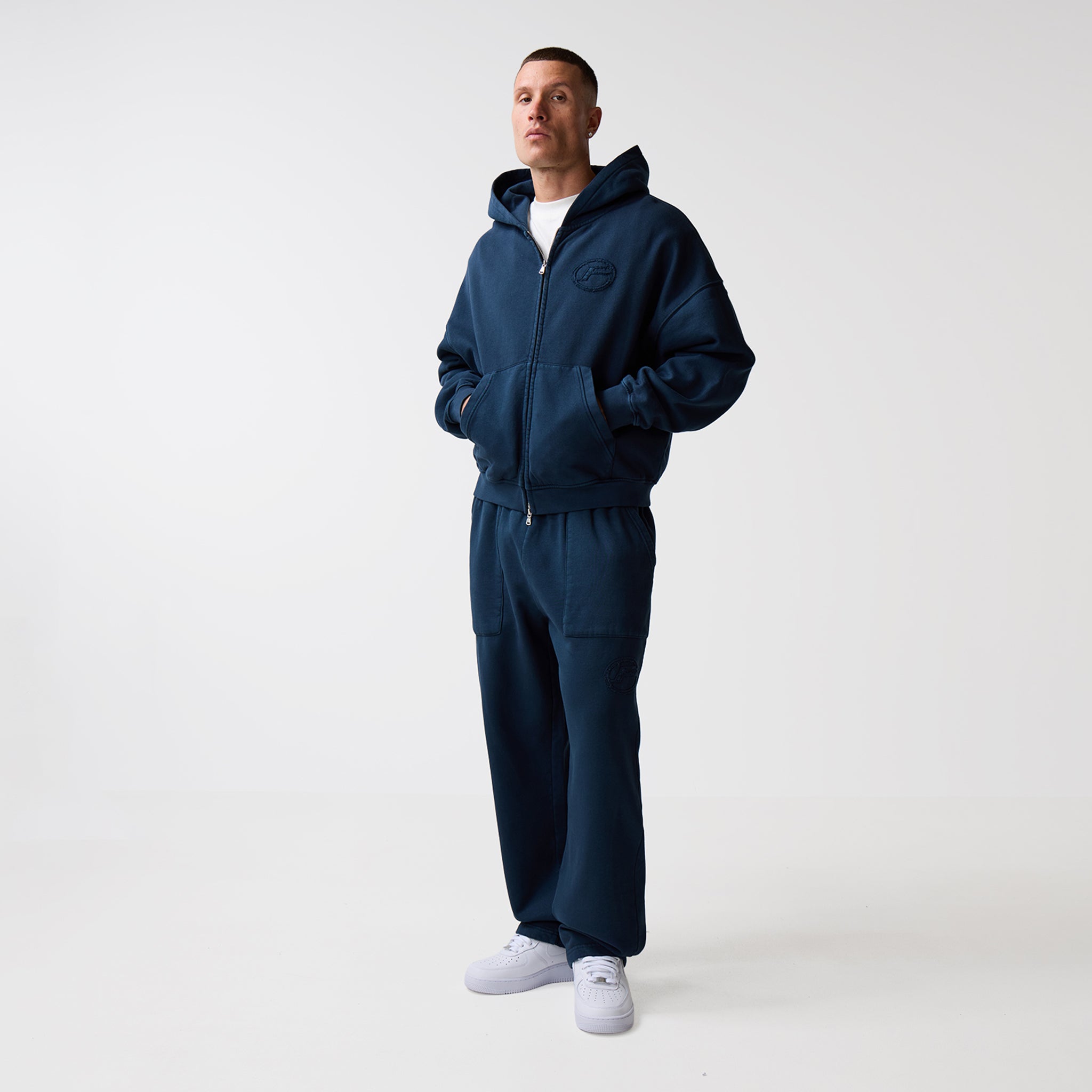Oval Appliqué Tracksuit | Washed Navy