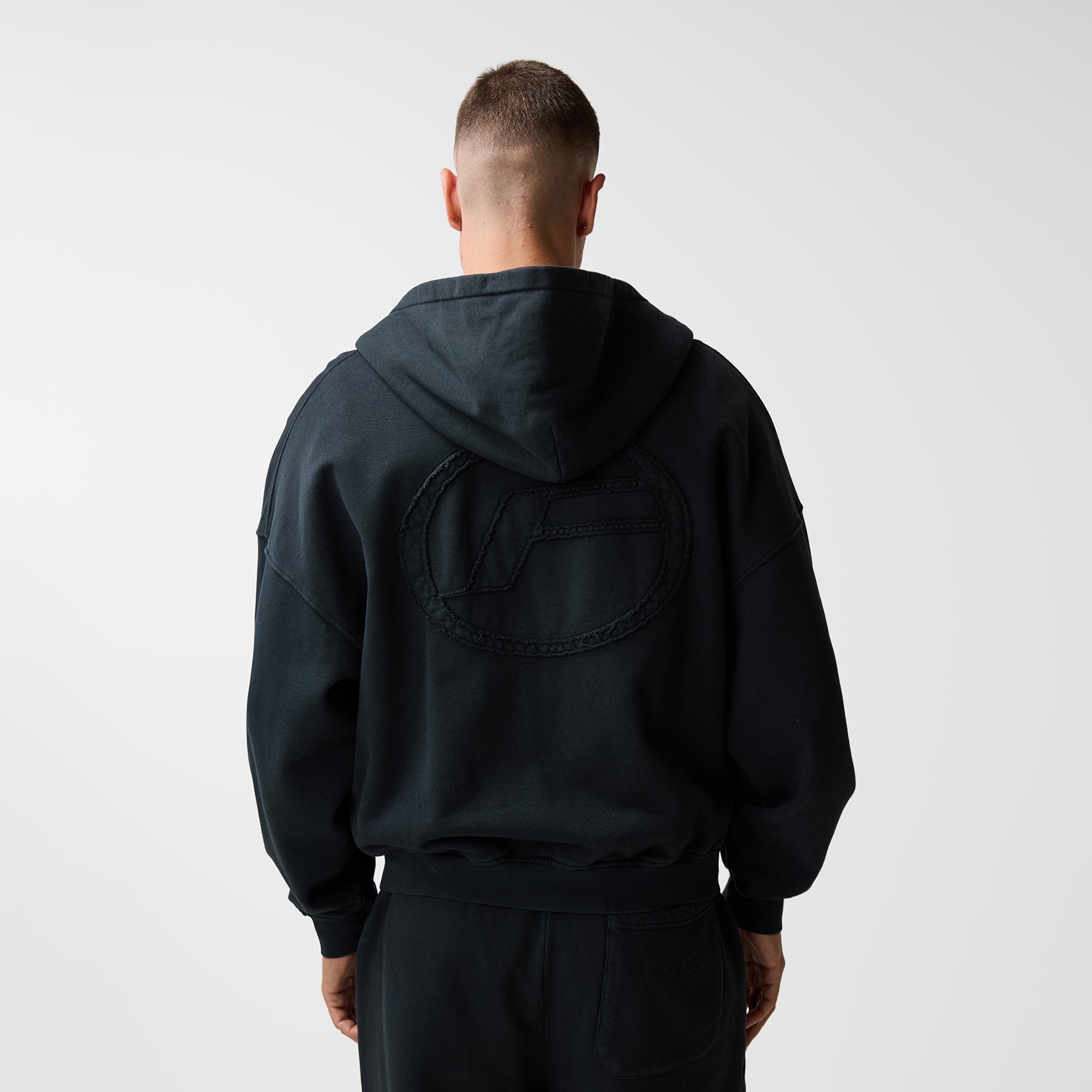Oval Appliqué Tracksuit | Washed Black