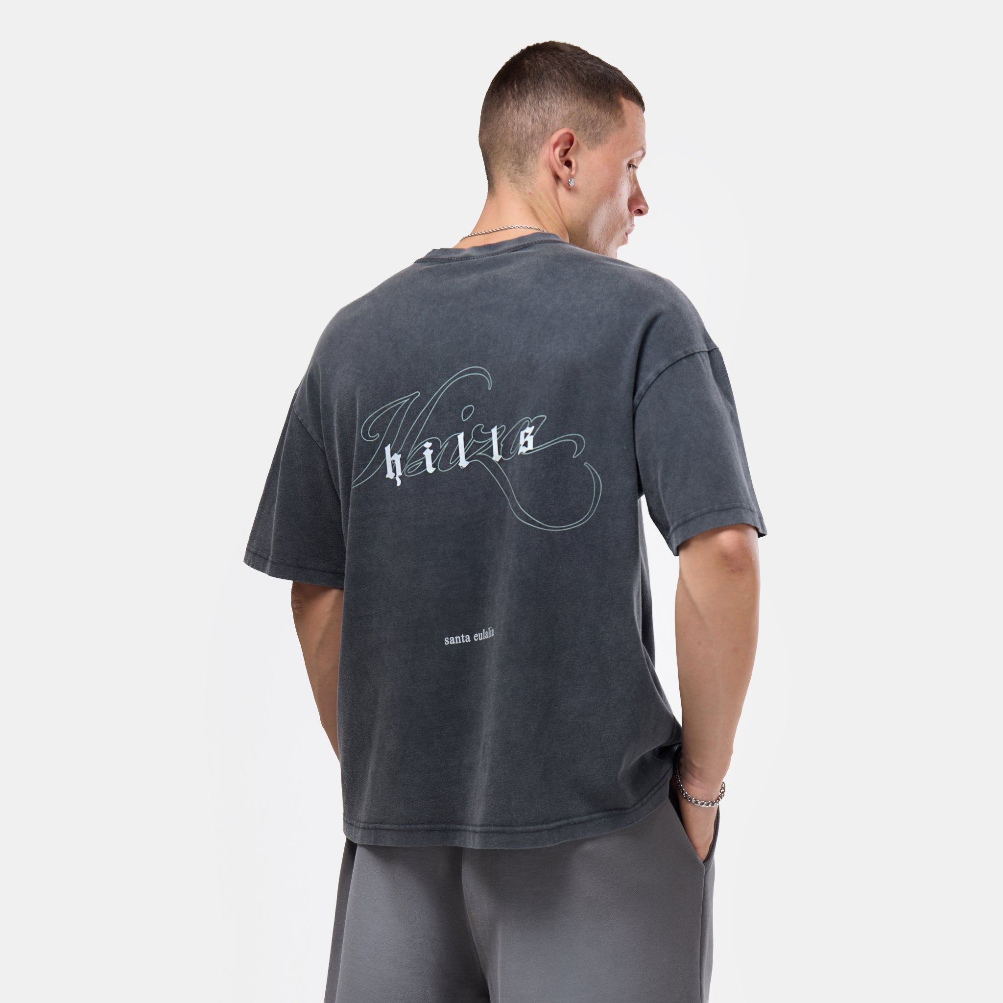 Ibiza Hills Script T-Shirt | Washed Black