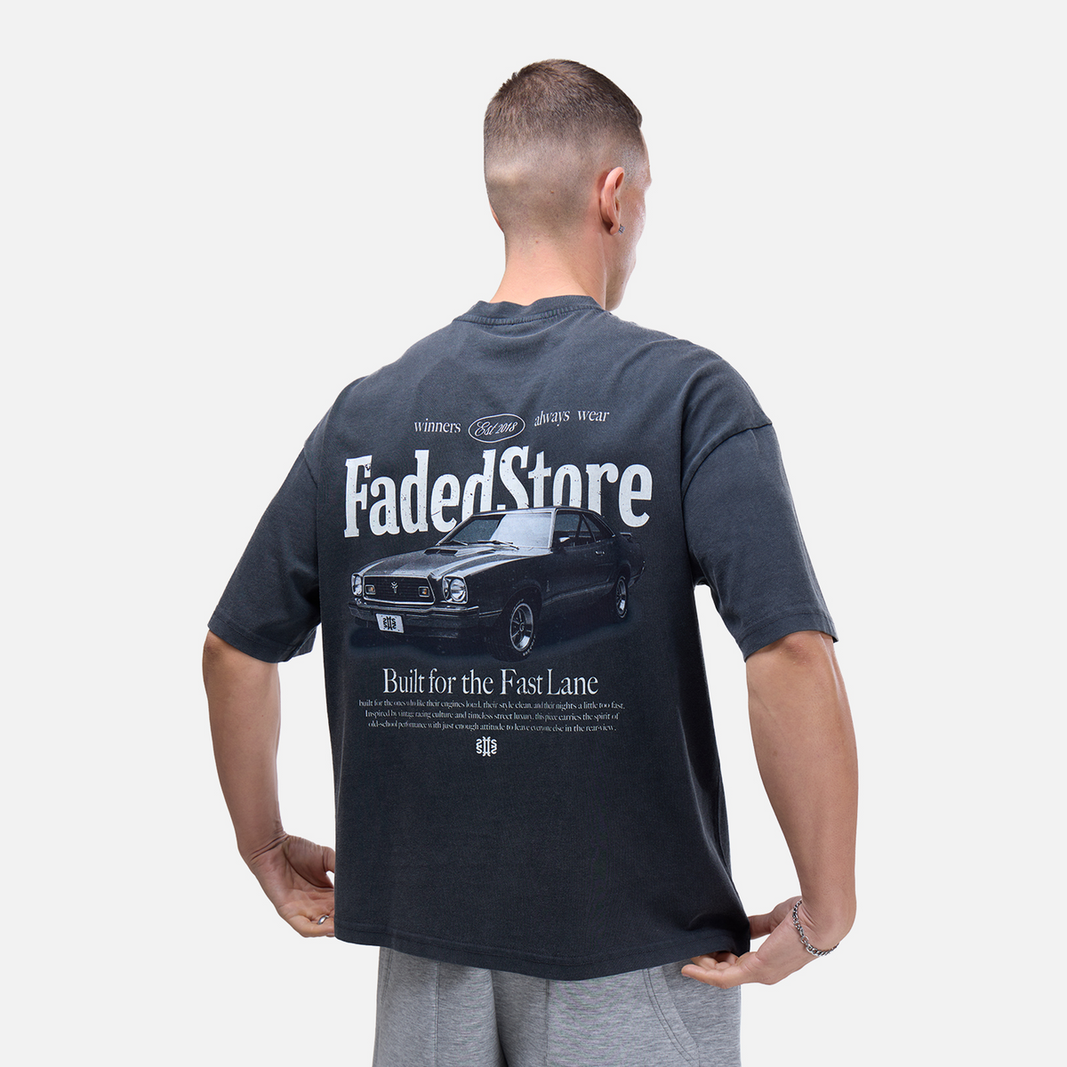 Fast Lane T-Shirt | Washed Black