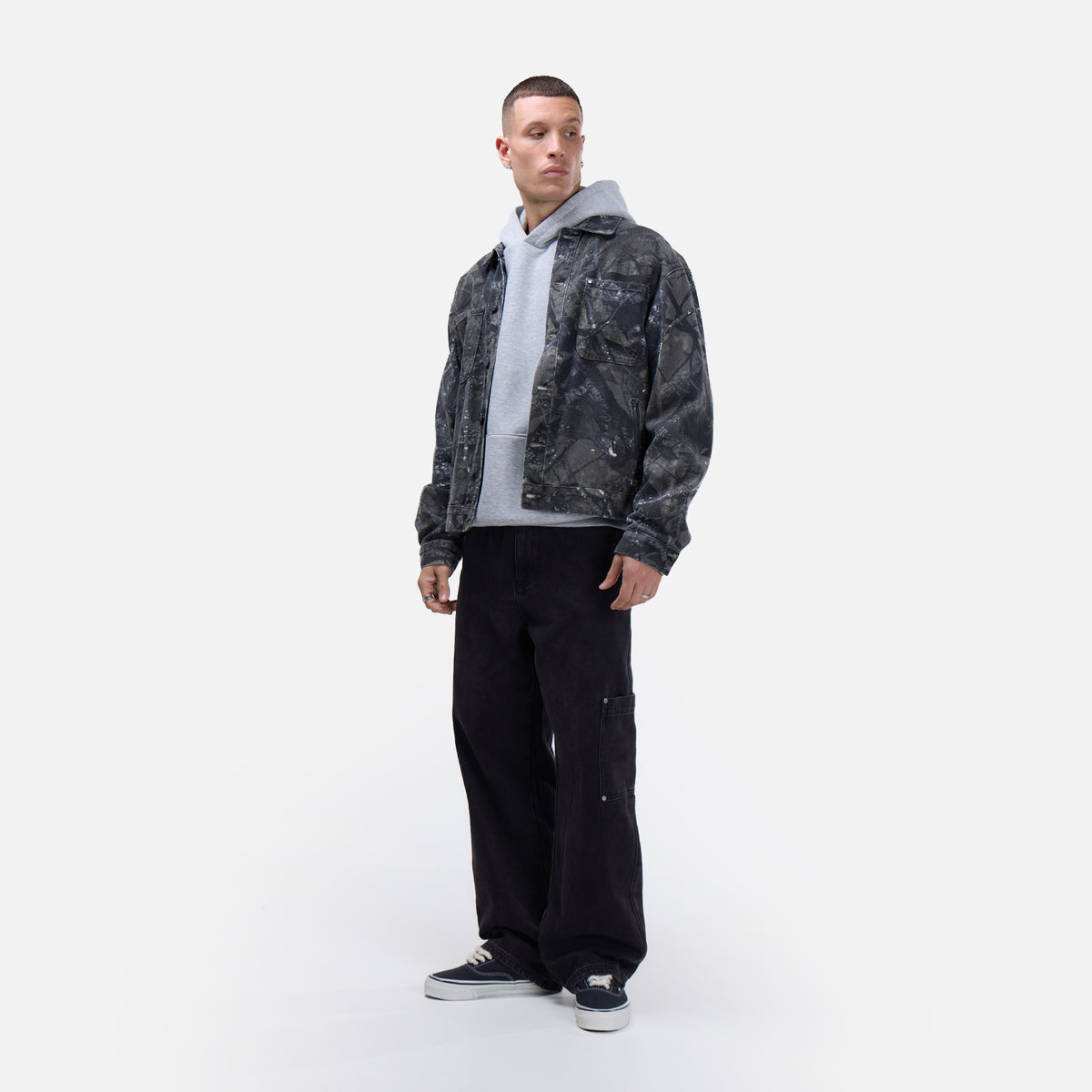 Tree Camo Print Jacket | Grey