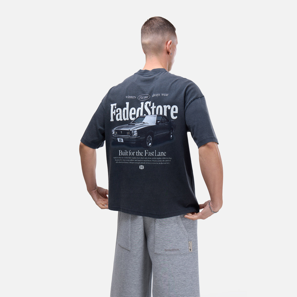 Fast Lane T-Shirt | Washed Black