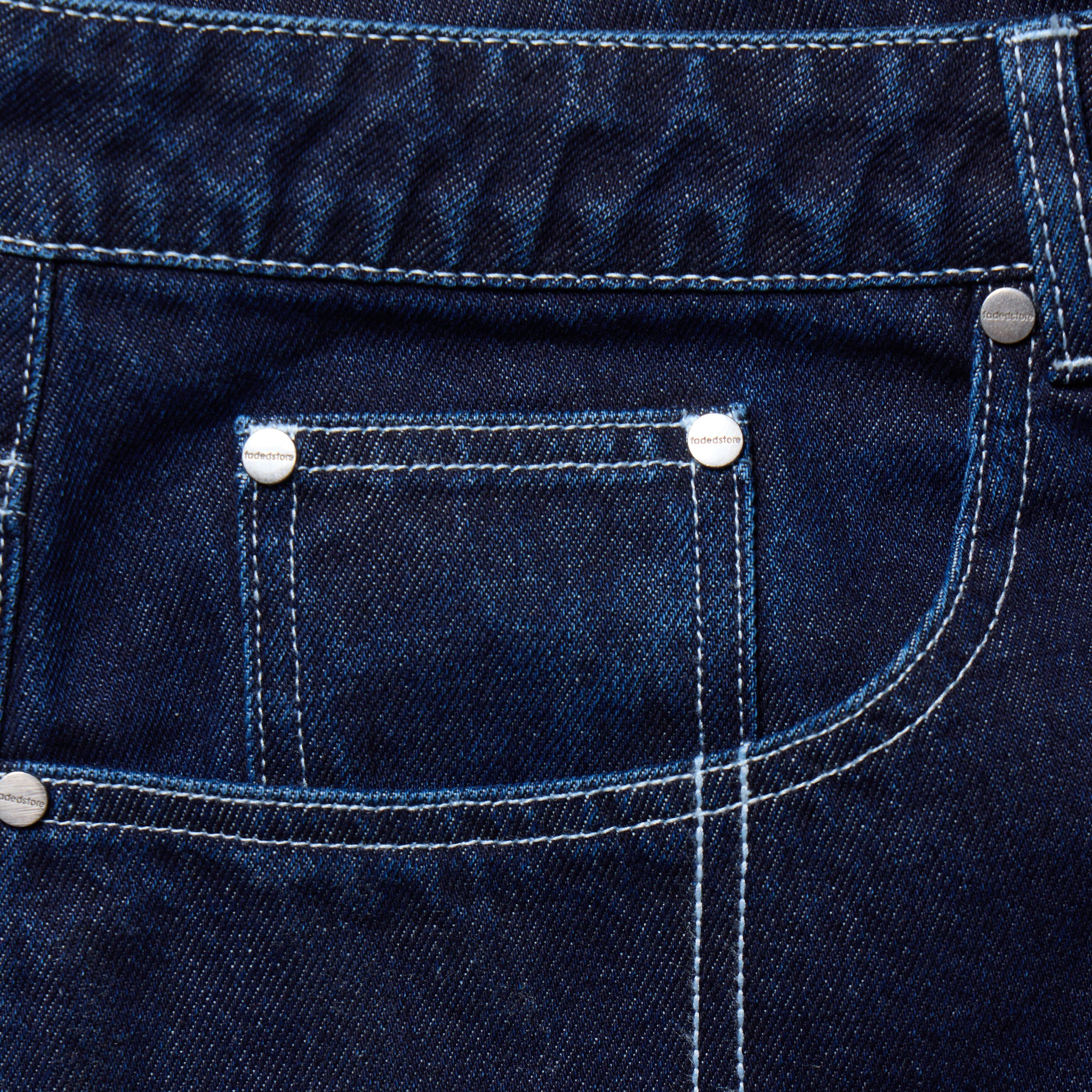 Contrast Stitch Barrel Leg Jean  | Indigo