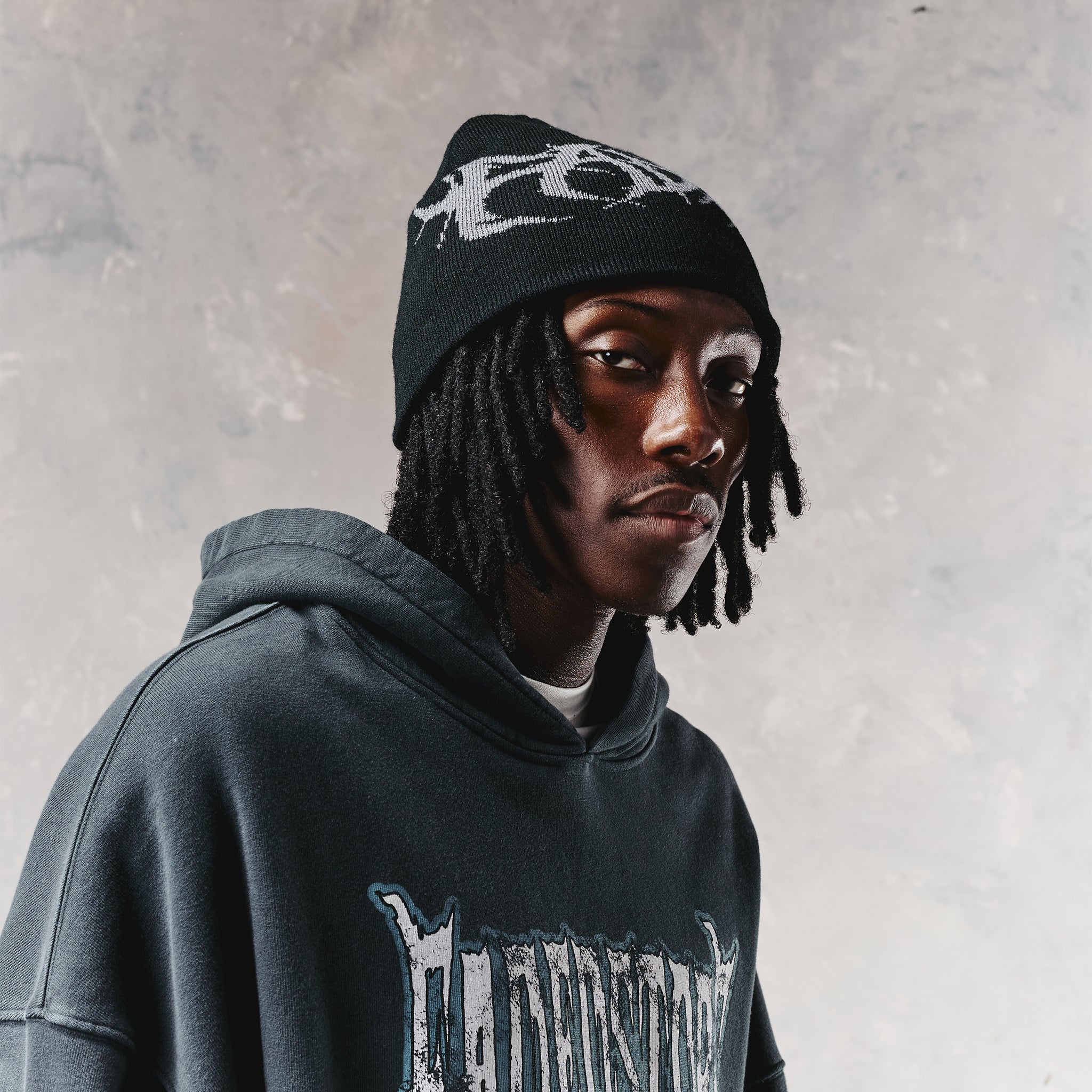 Faded Gothic Beanie | Black/Charcoal