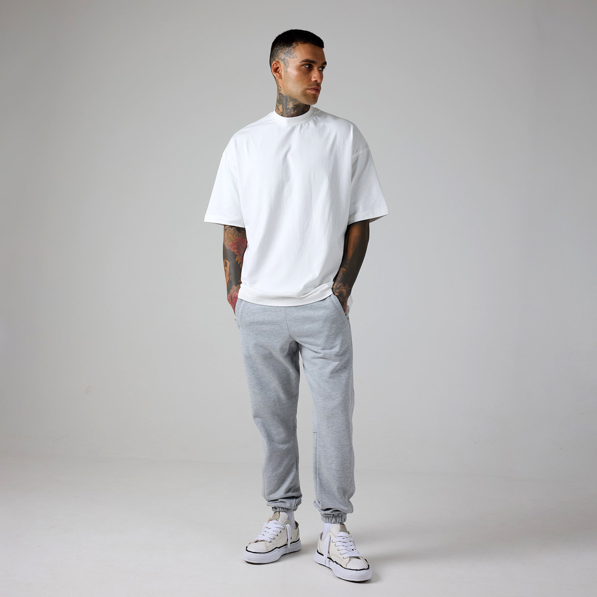 Heavyweight Cuffed Jogger Grey Marl
