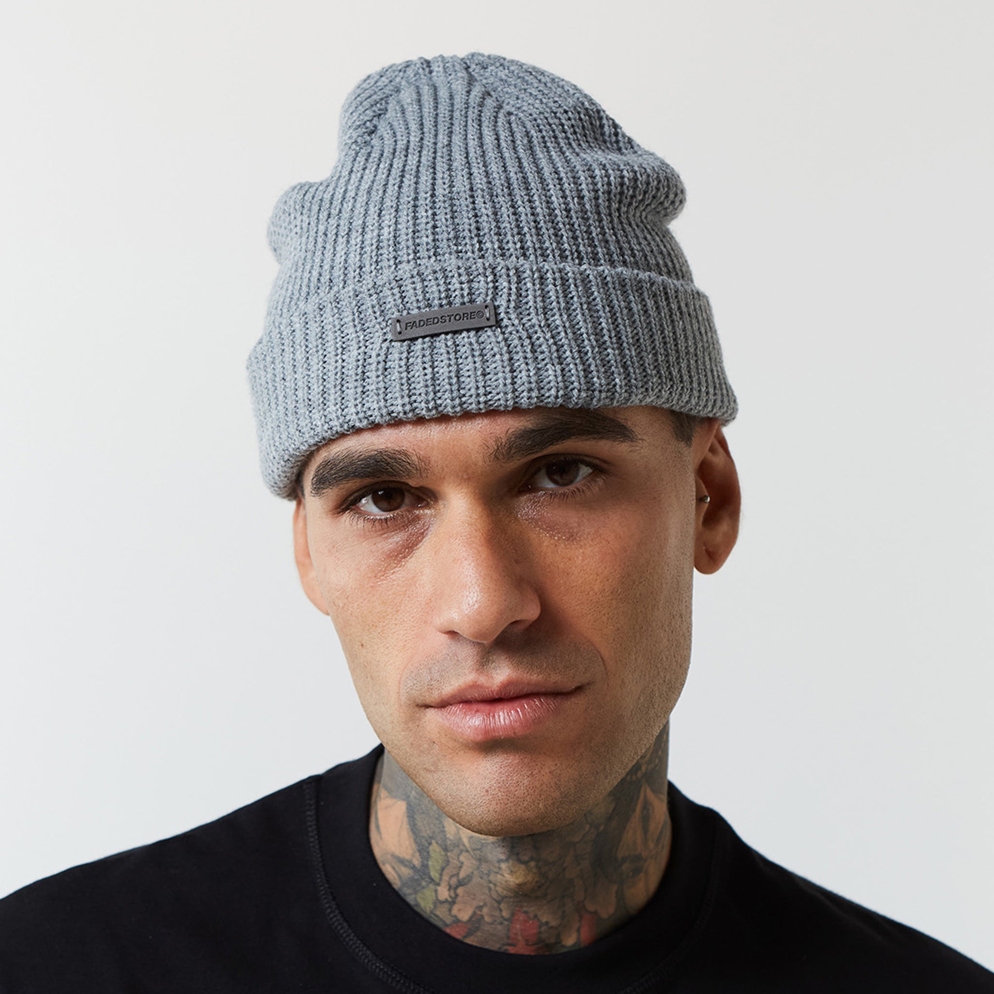 Cable Knit Beanie | Grey Marl – Faded