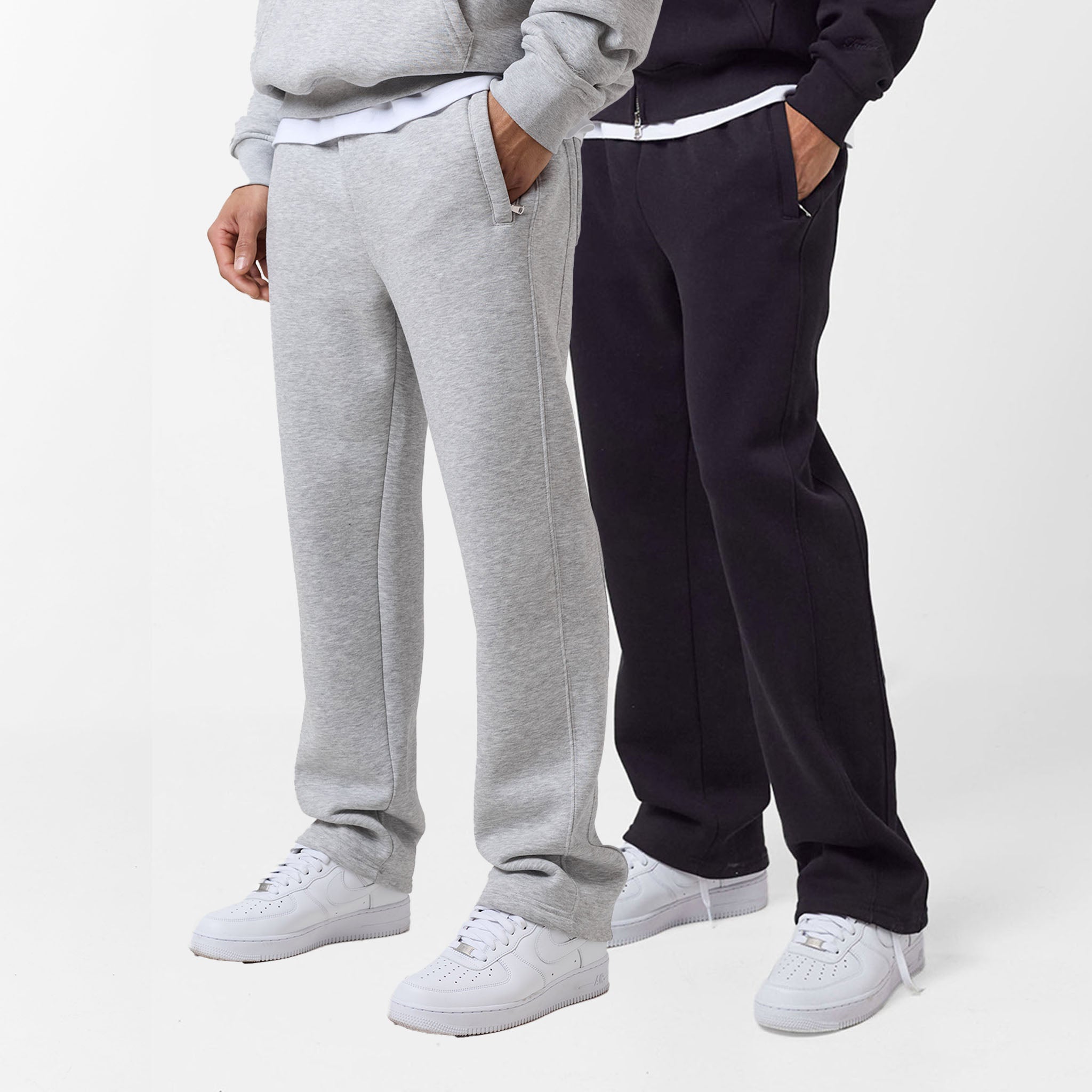 2-Pack Open Hem Jogger | Grey Marl/Black