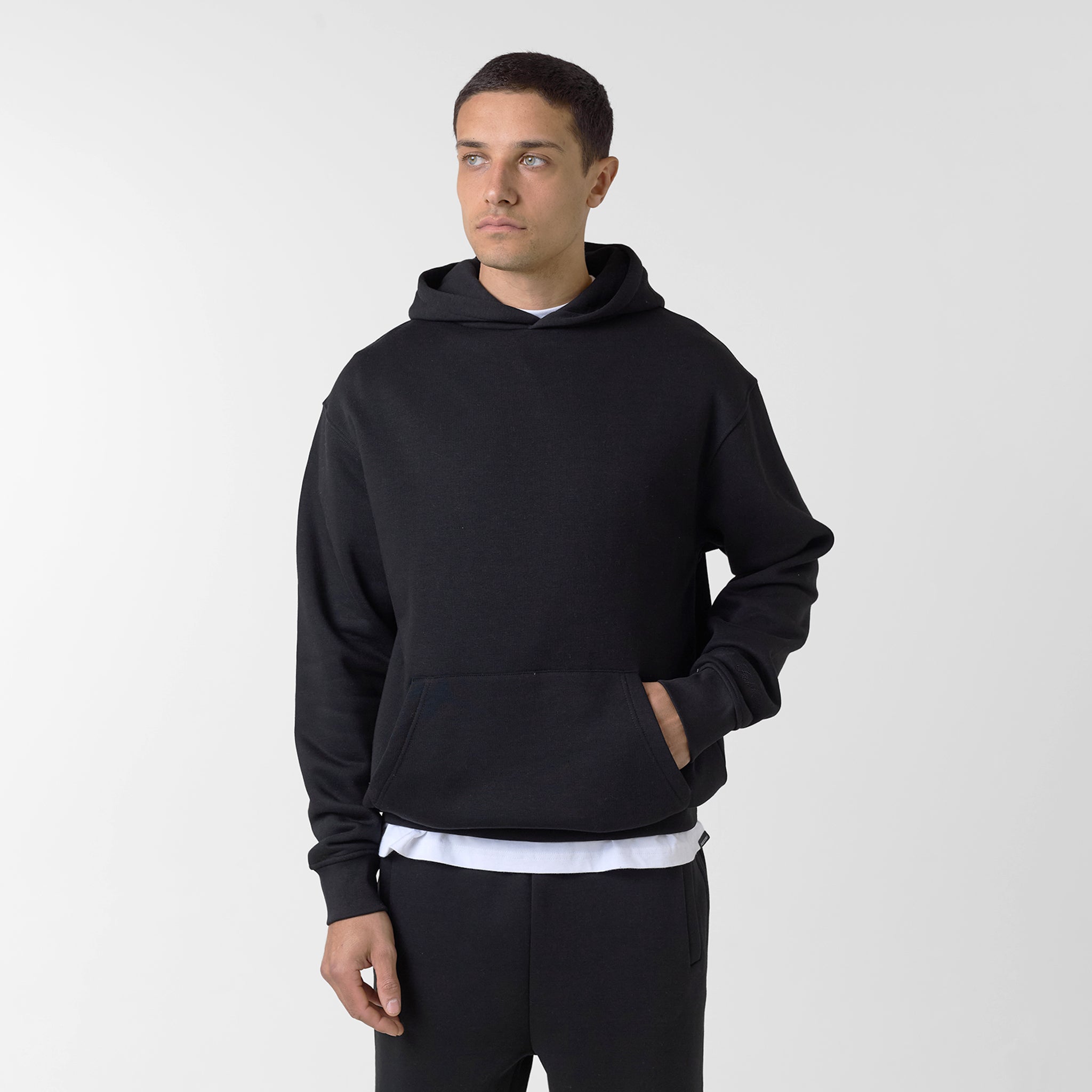 2-Pack Box Fit Hoodie | Black/Grey Marl