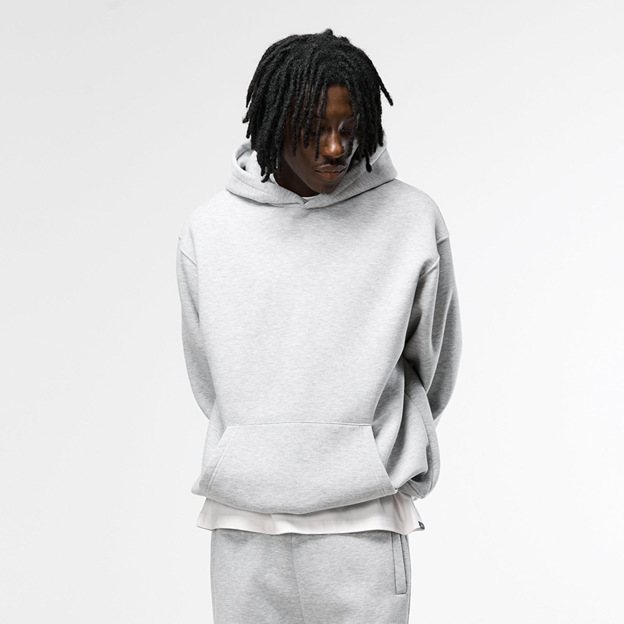 Open Hem Tracksuit | Grey Marl
