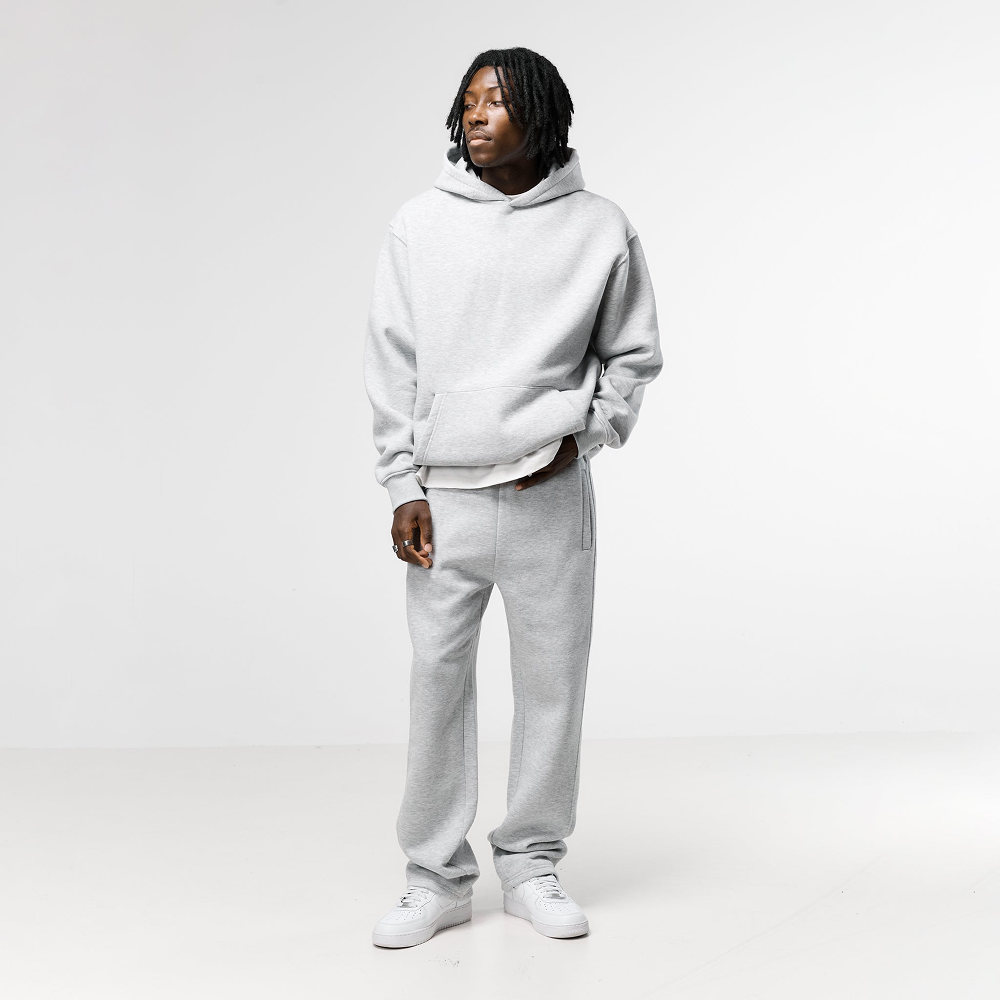 Box Fit Hoodie | Grey Marl