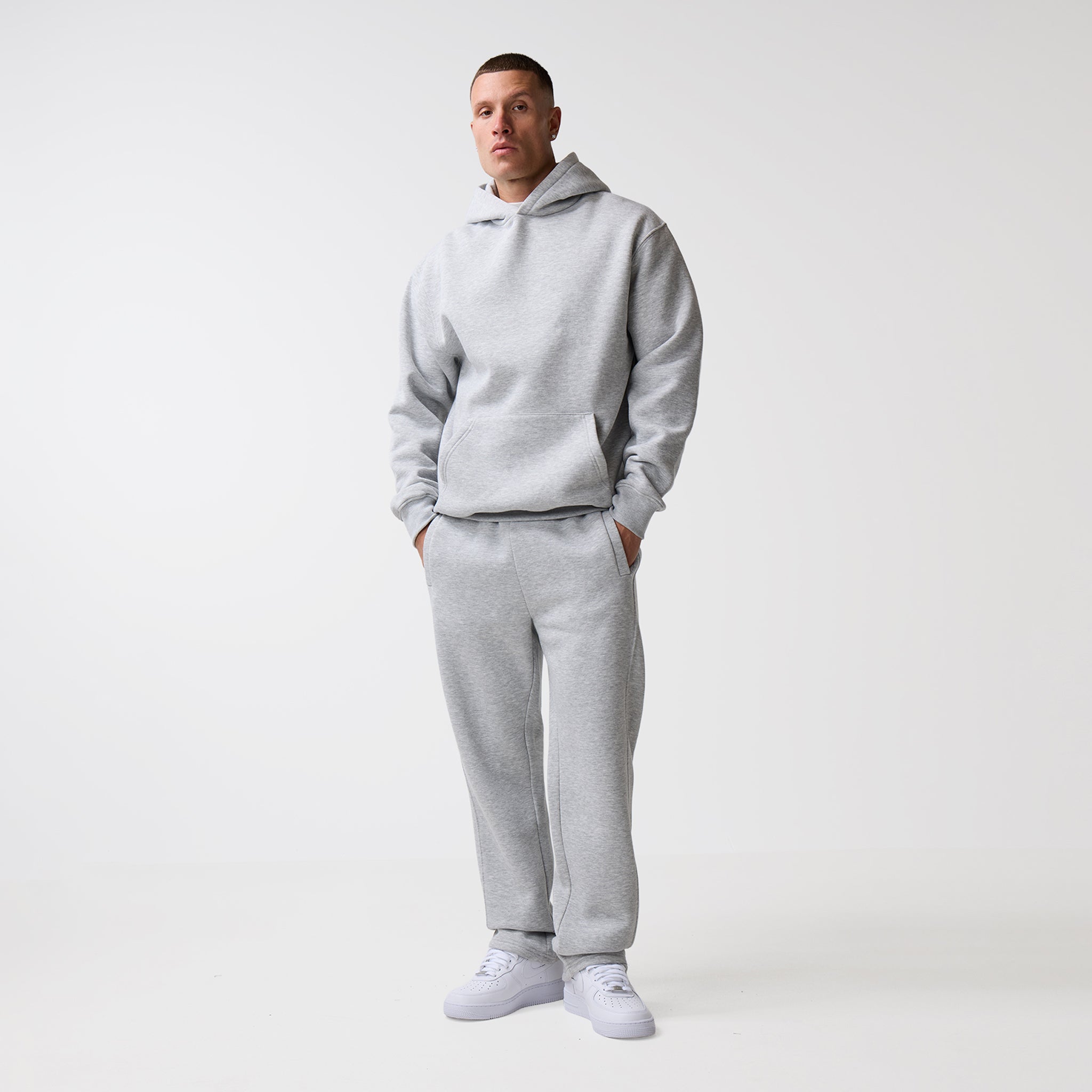 Box Fit Hoodie | Grey Marl