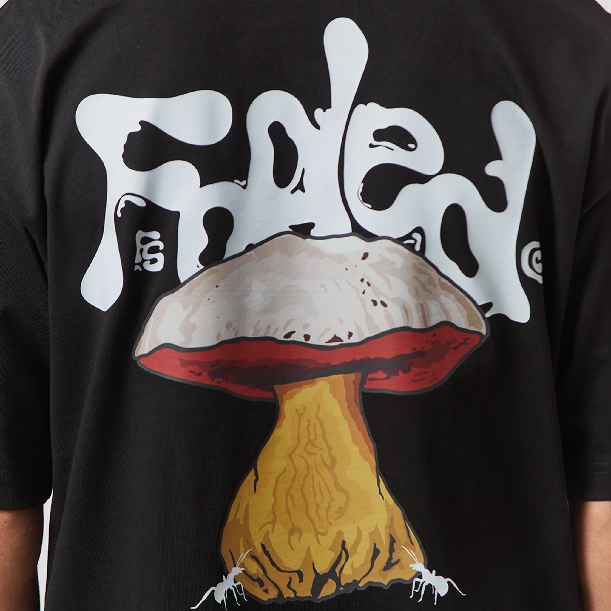 Mushroom T-Shirt | Black – Faded