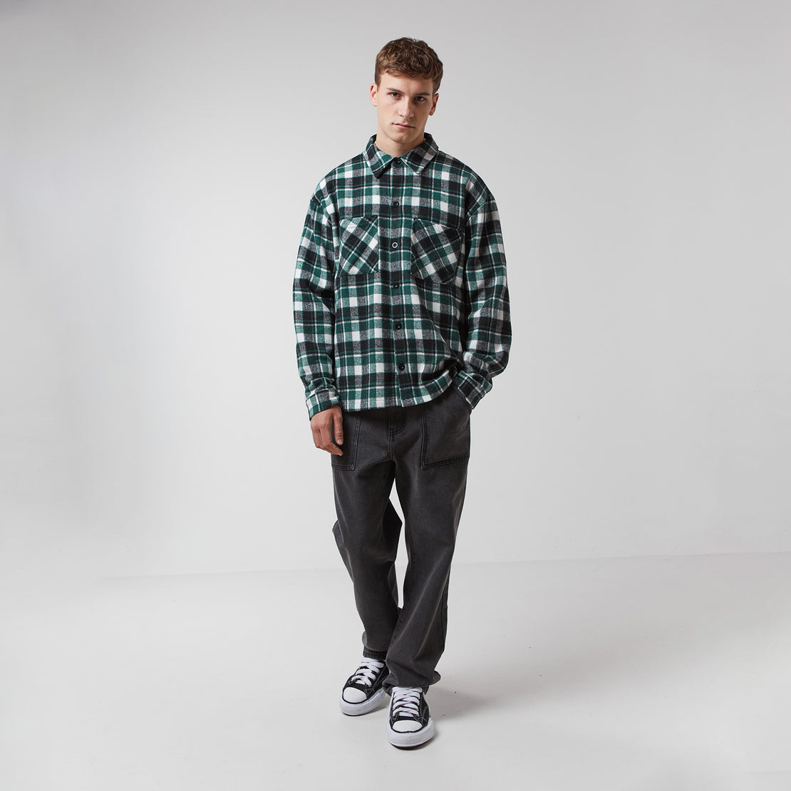 Frost Fade Washed Check Overshirt