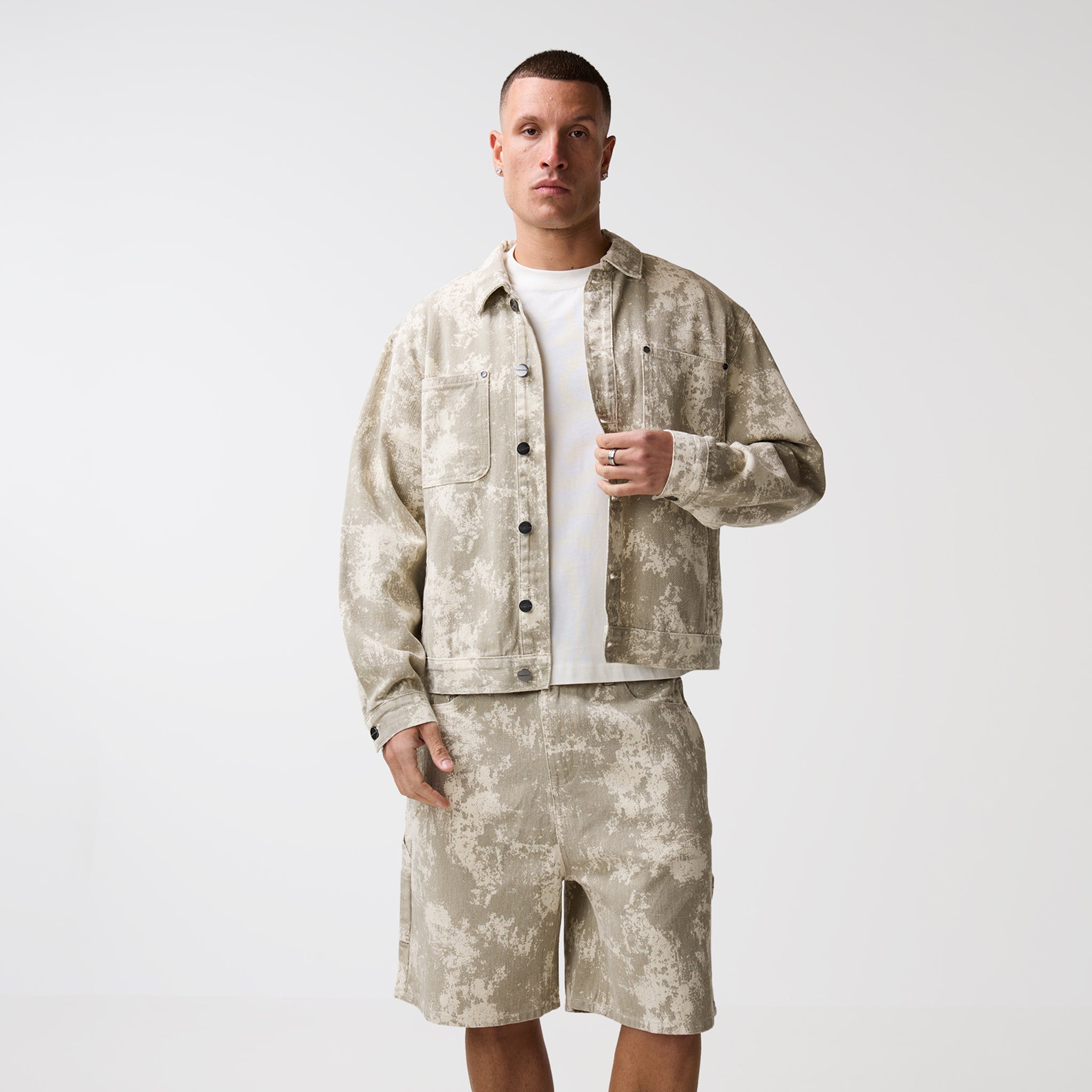 Tree Camo Print Twinset | Beige