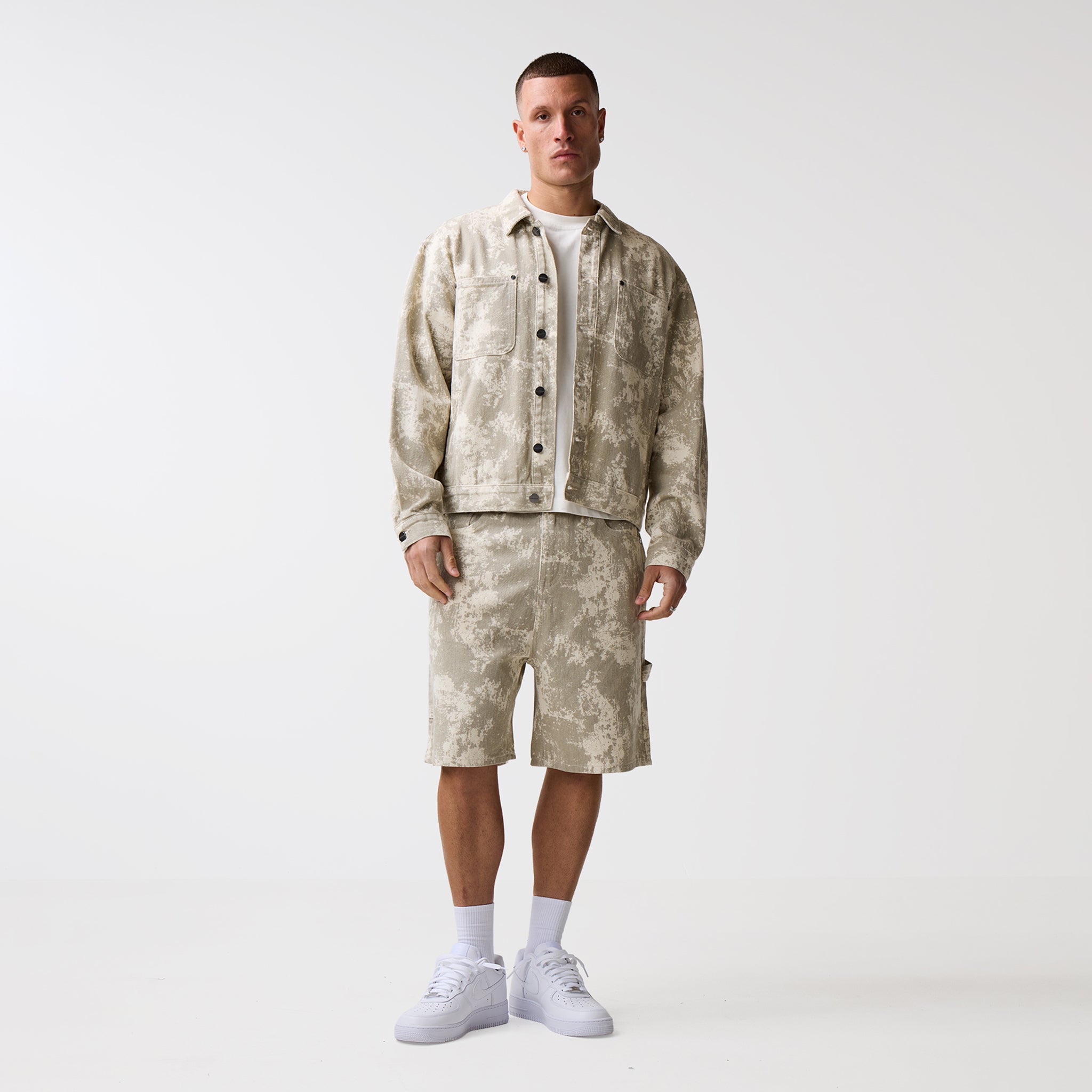 Tree Camo Print Twinset | Beige