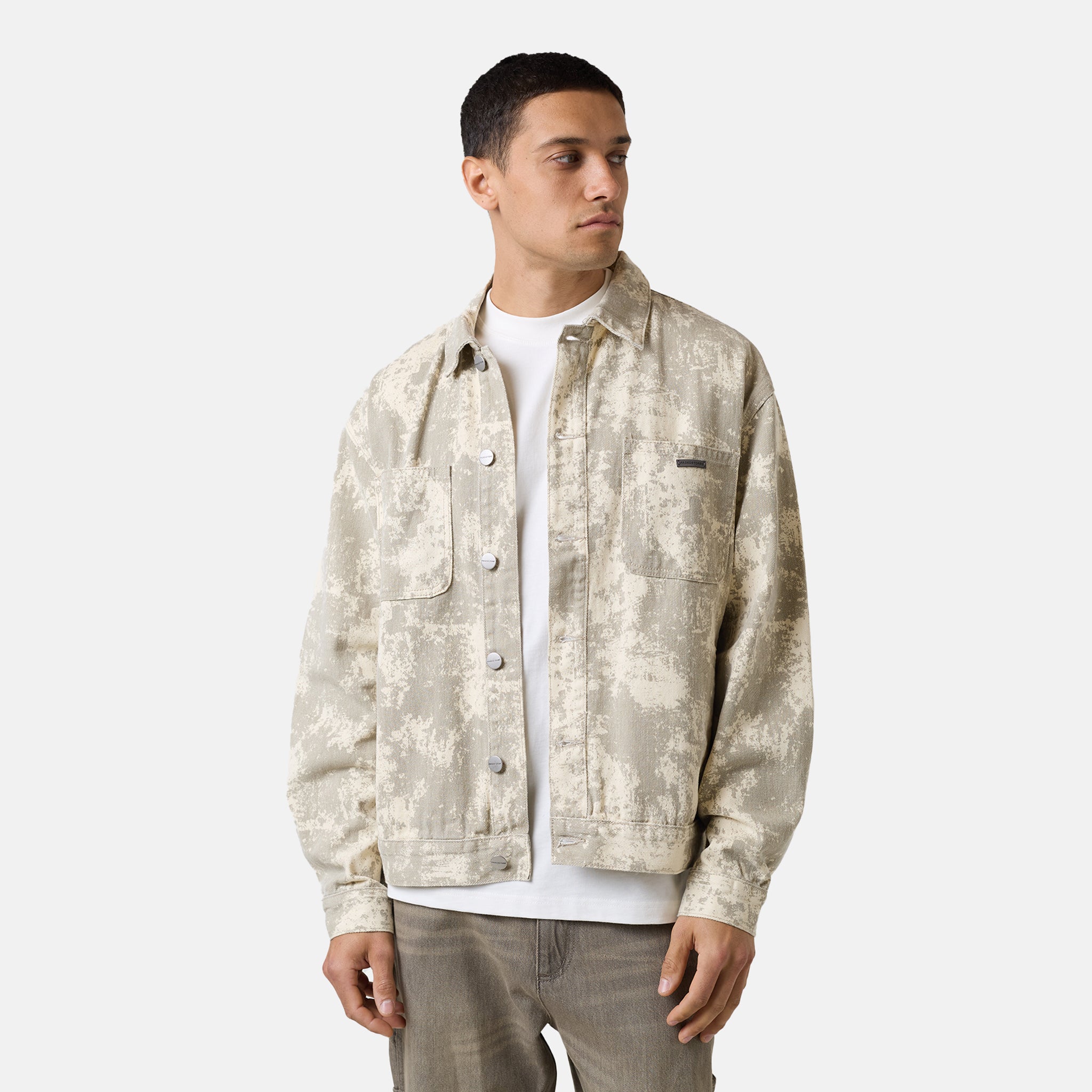 Canvas Camo Print Jacket | Beige Canvas Camo Print Jacket | Beige