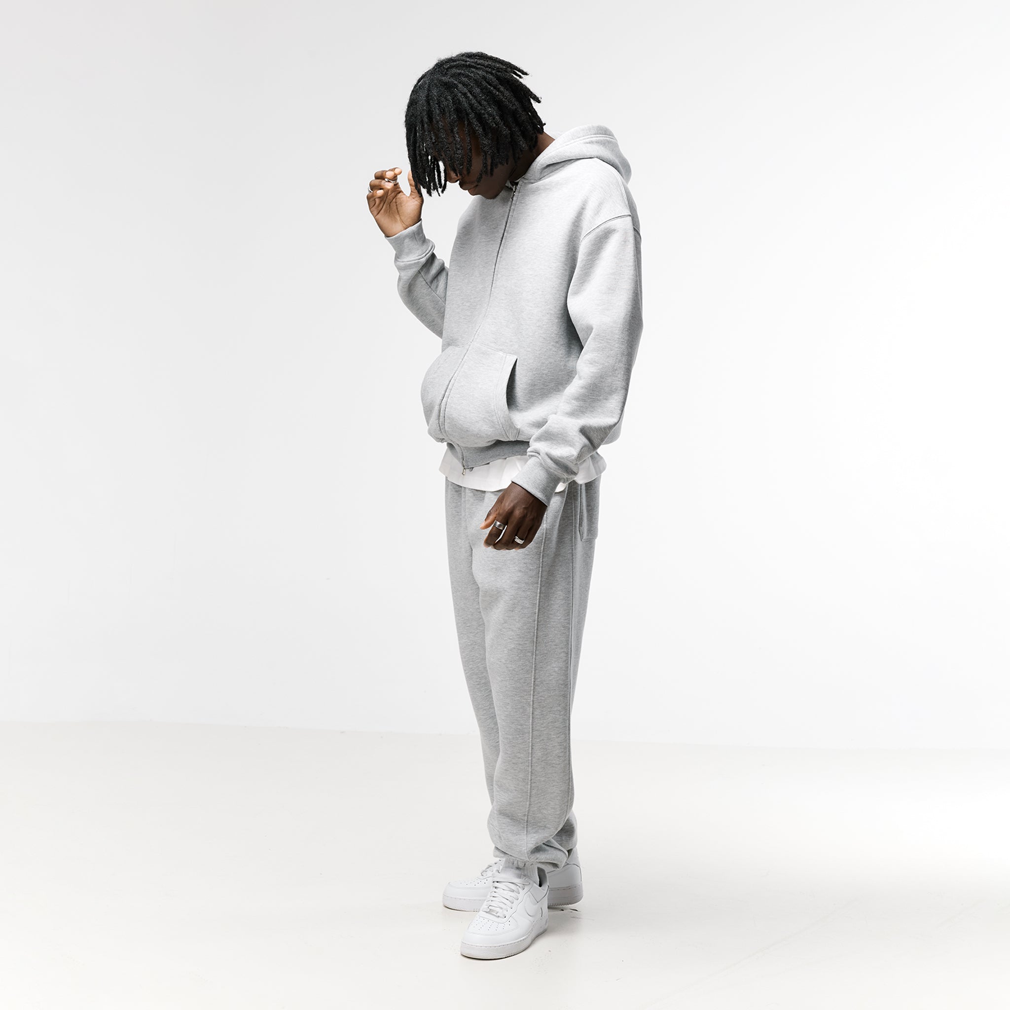 Full Zip Hoodie | Grey Marl