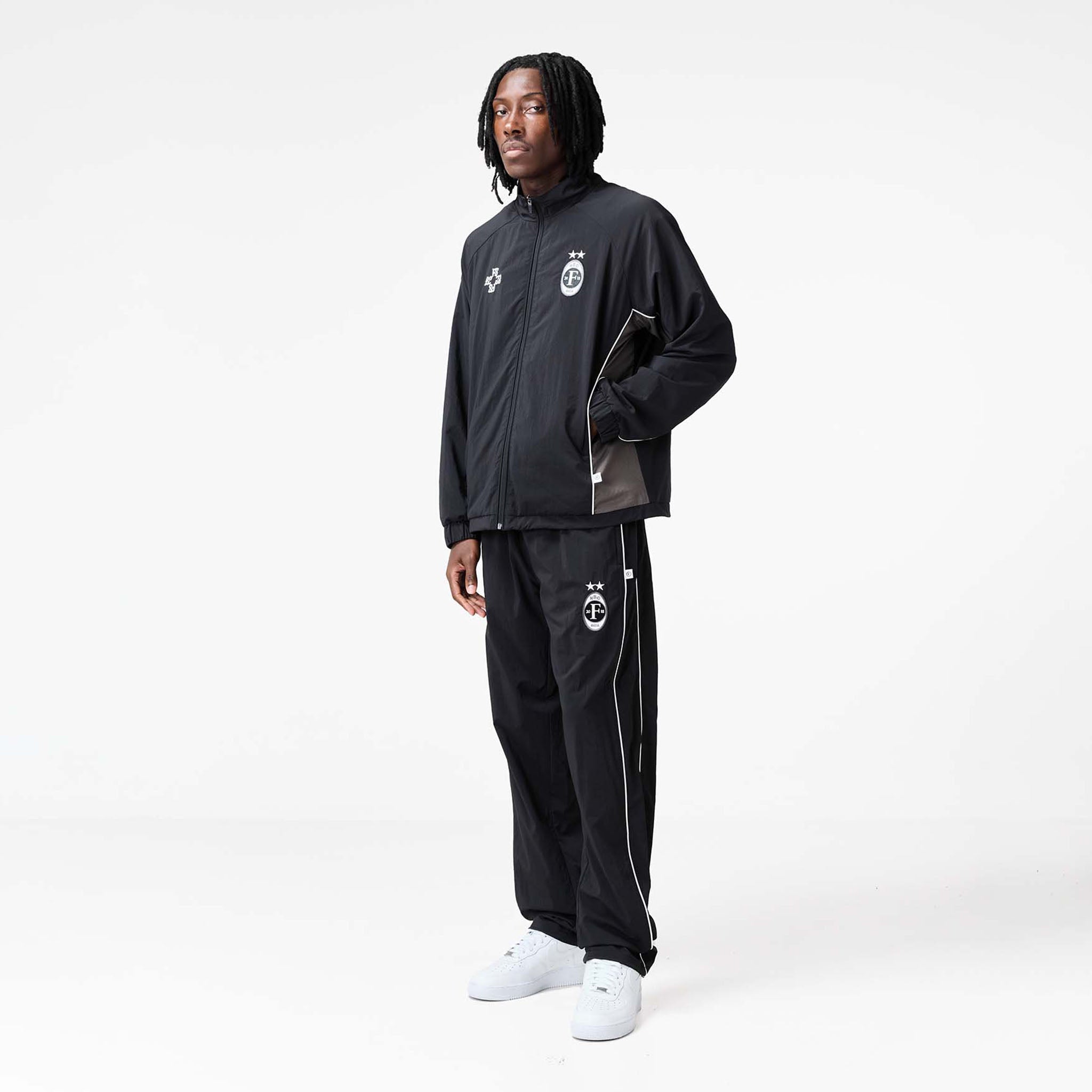 Nylon Football Joggers | Black