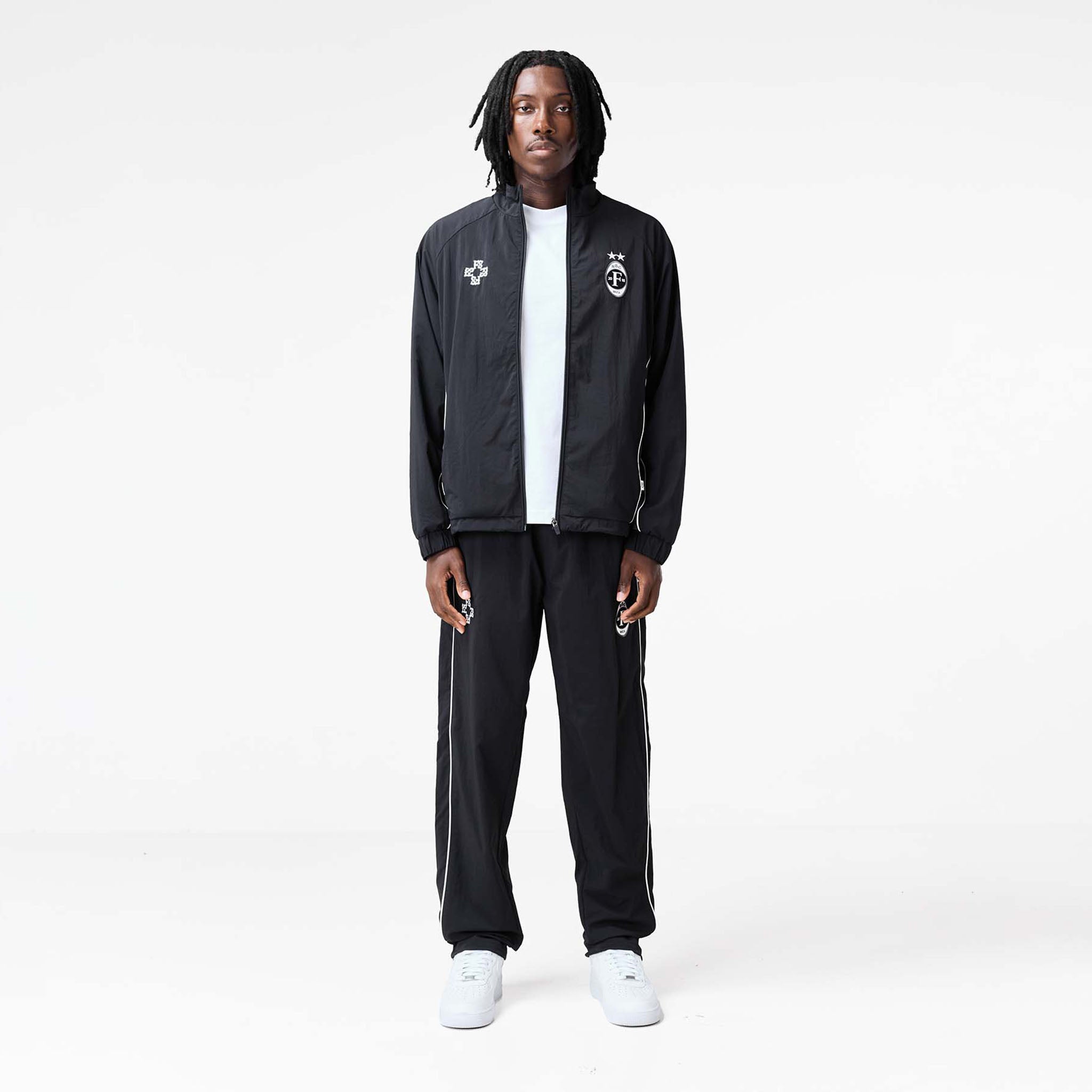 Nylon Football Jacket | Black