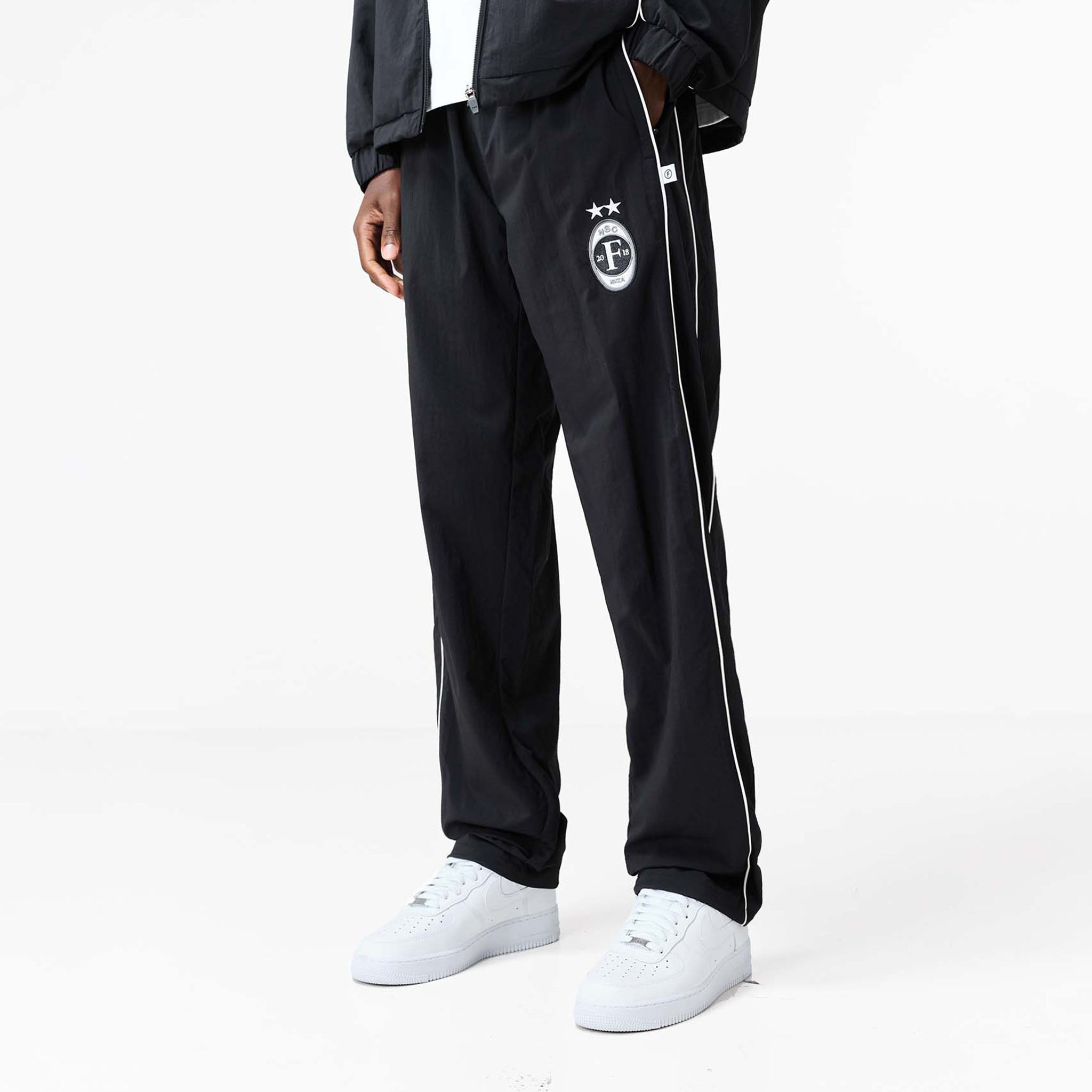 Nylon Football Joggers | Black