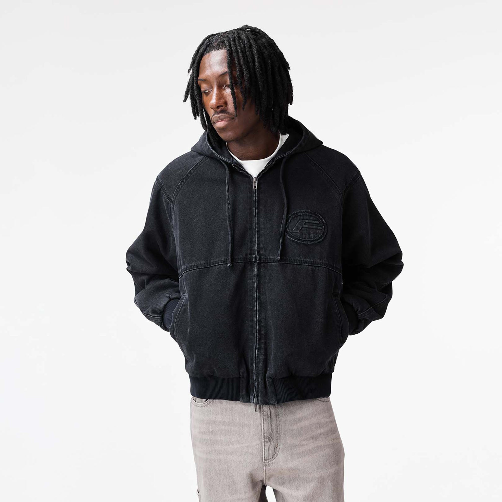 Denim Hooded Detroit Jacket | Black Wash