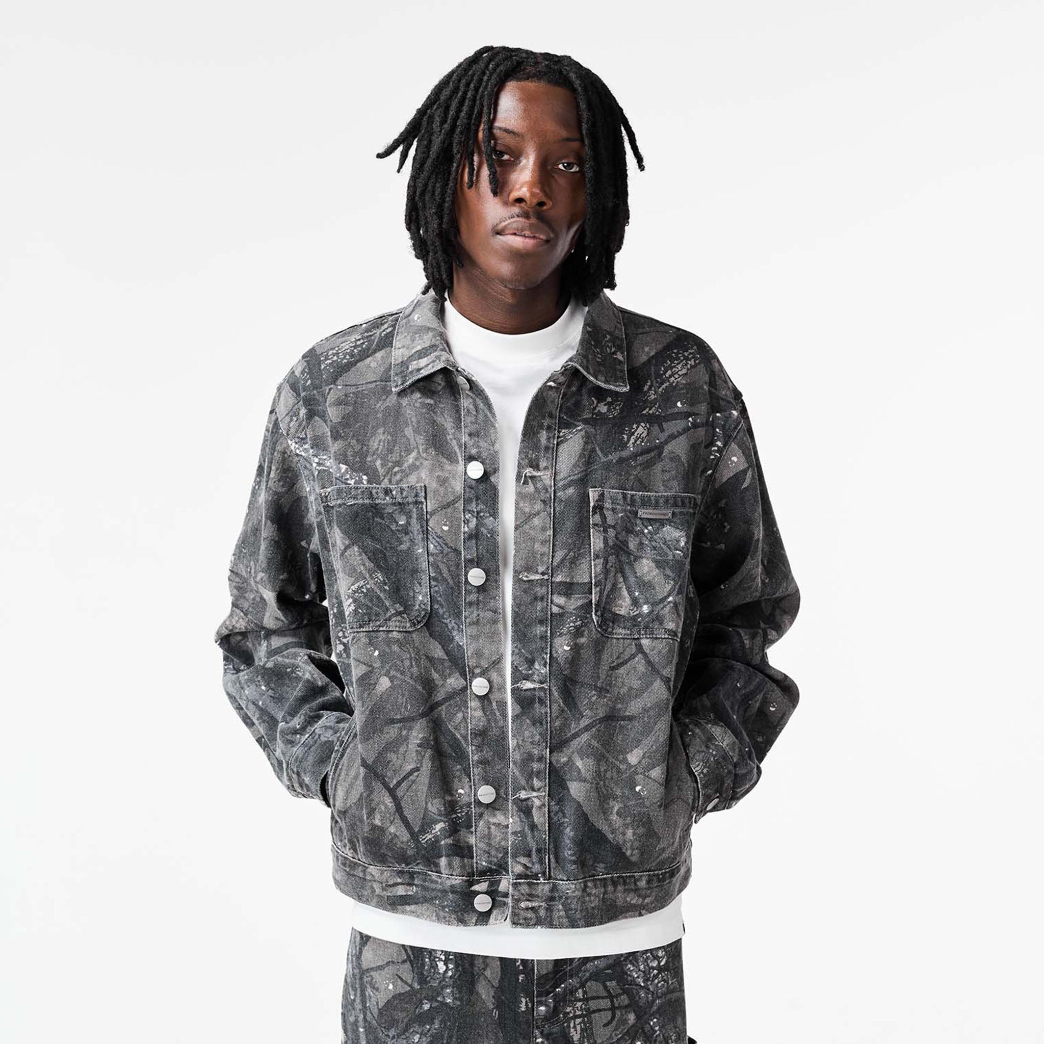 Camo Print Denim Set | Grey Tree Camo