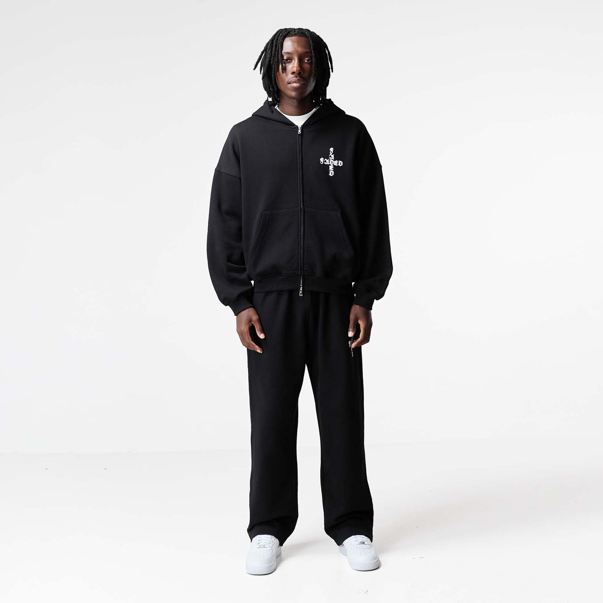 Gothic 2.0 Loose Fit Open Hem Jogger | Black