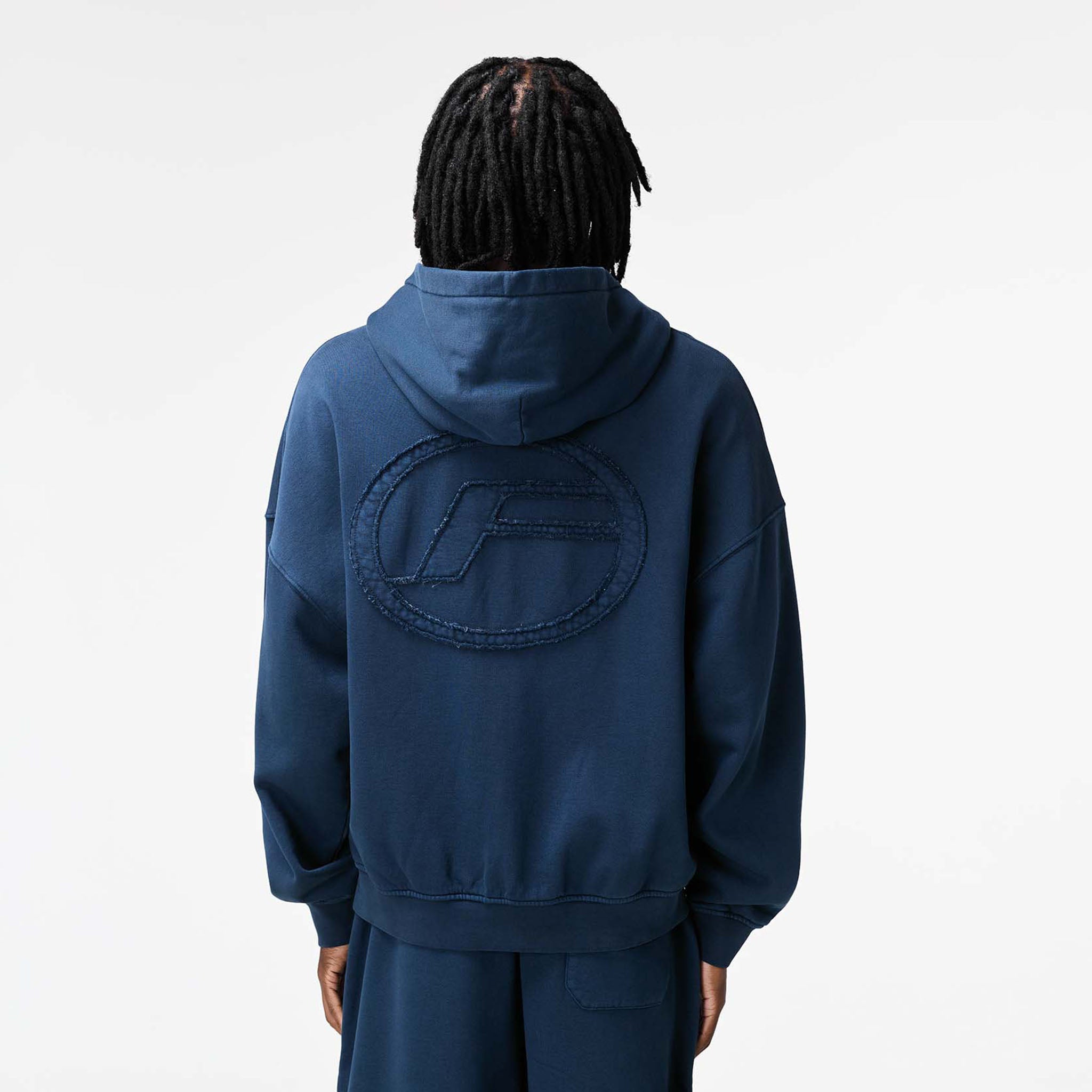 Oval Appliqué Hoodie | Washed Navy