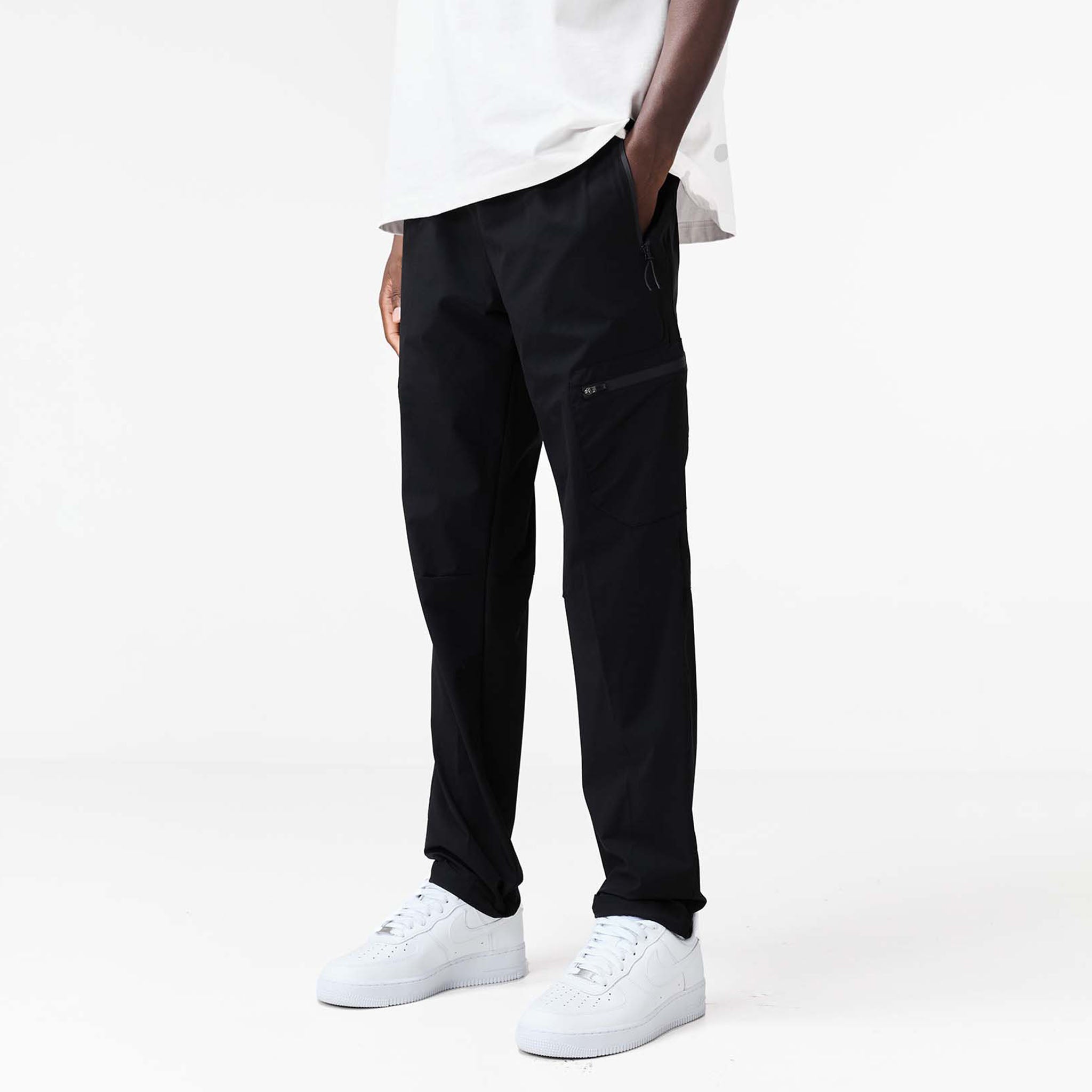 Stretch Tech Open Hem Cargo Pant | Black