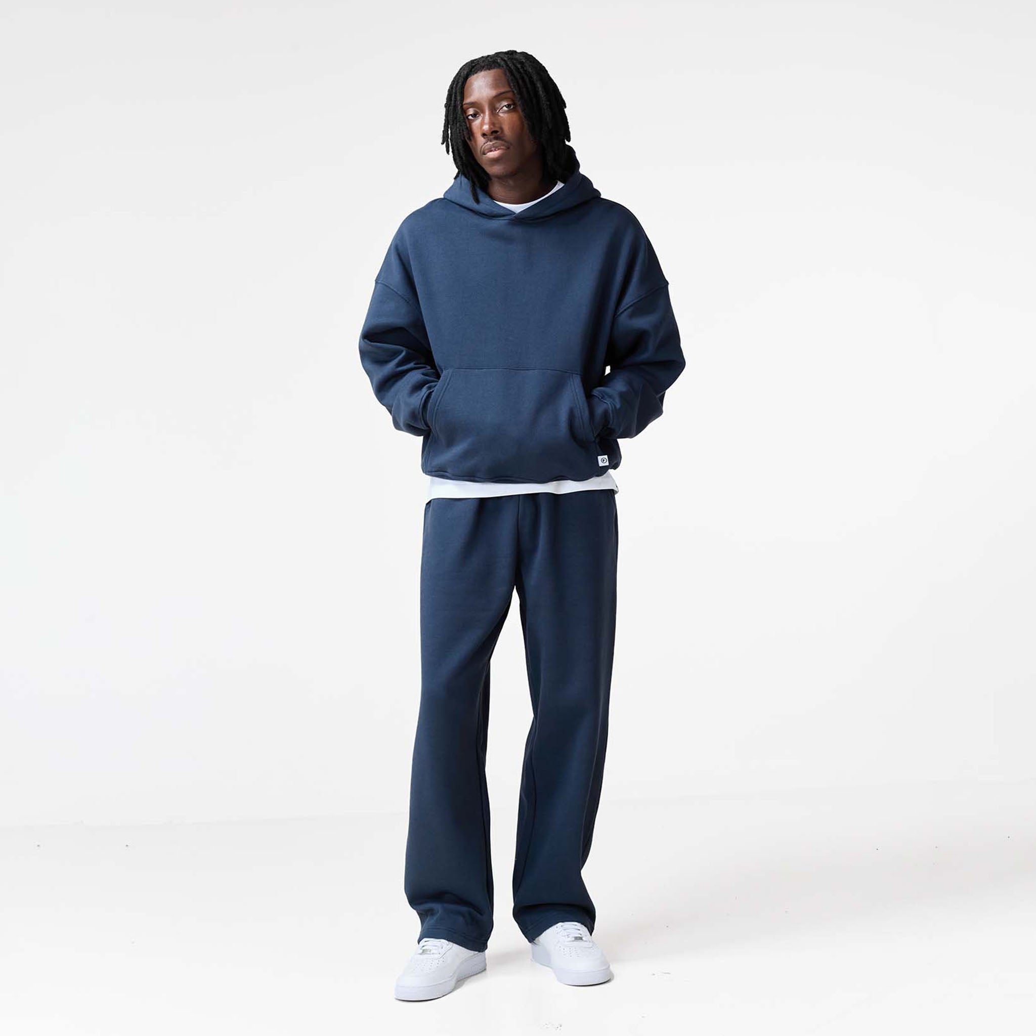 Loose Fit Cropped Tracksuit | Navy