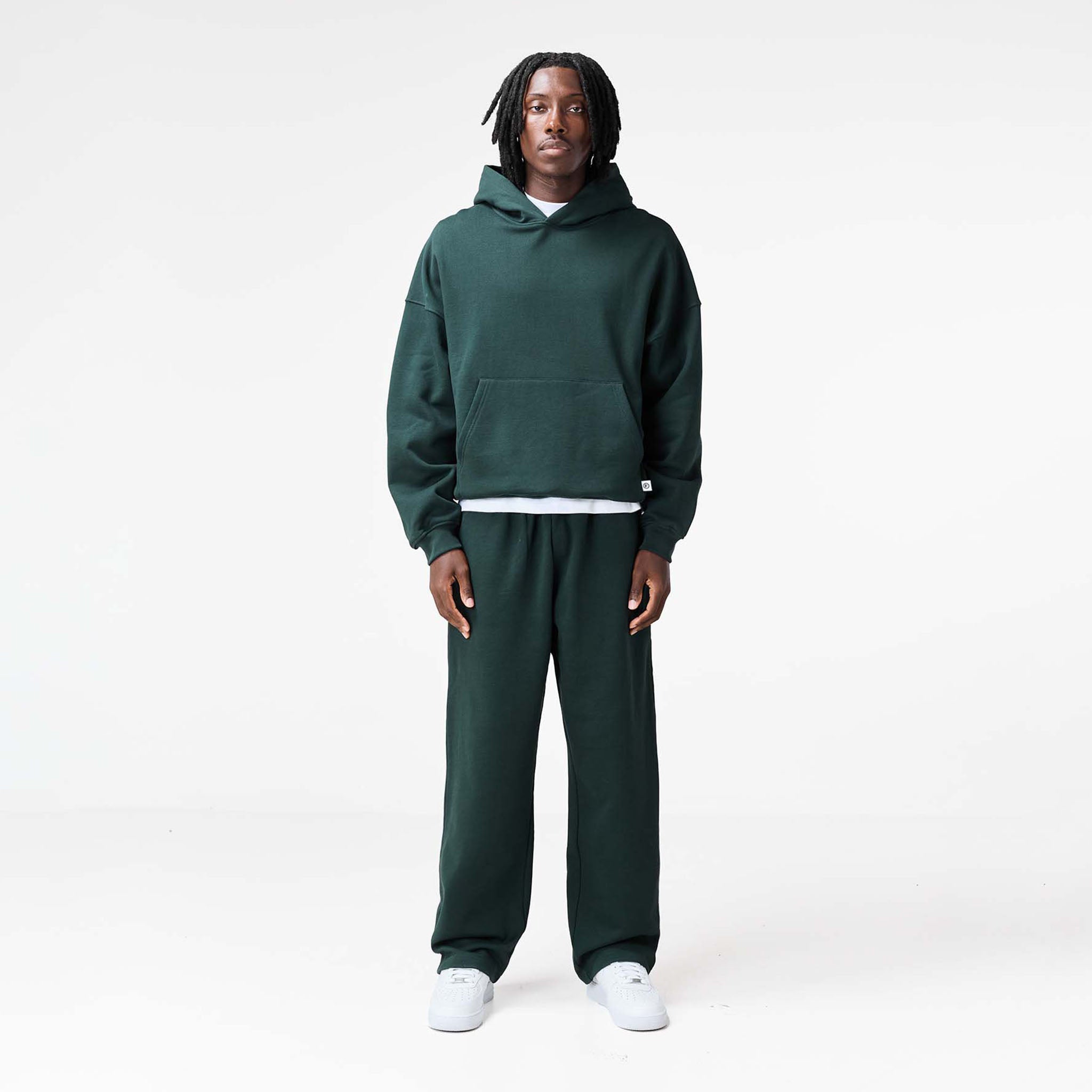 Loose Fit Cropped Tracksuit | Forest Green