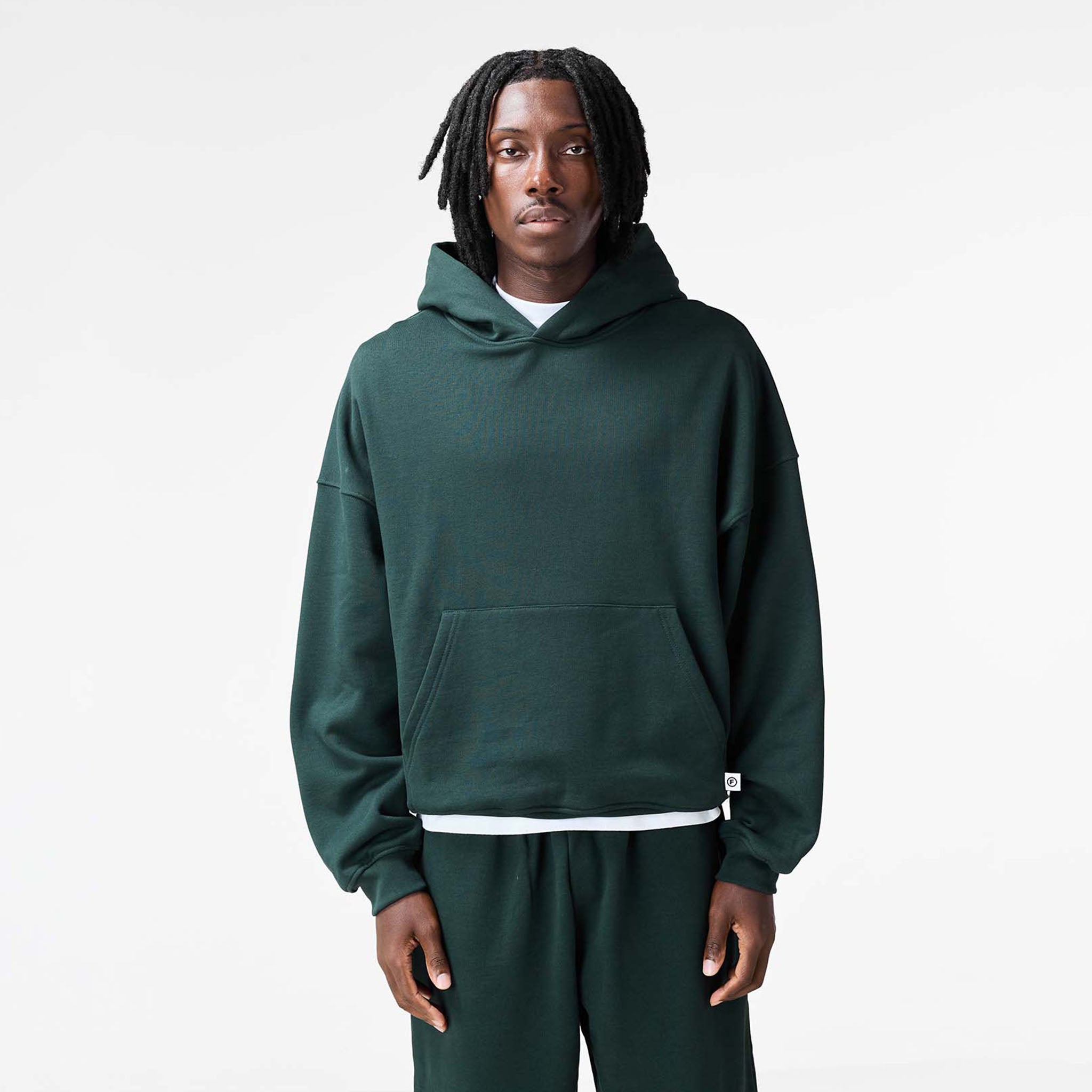 Loose Fit Cropped Tracksuit | Forest Green