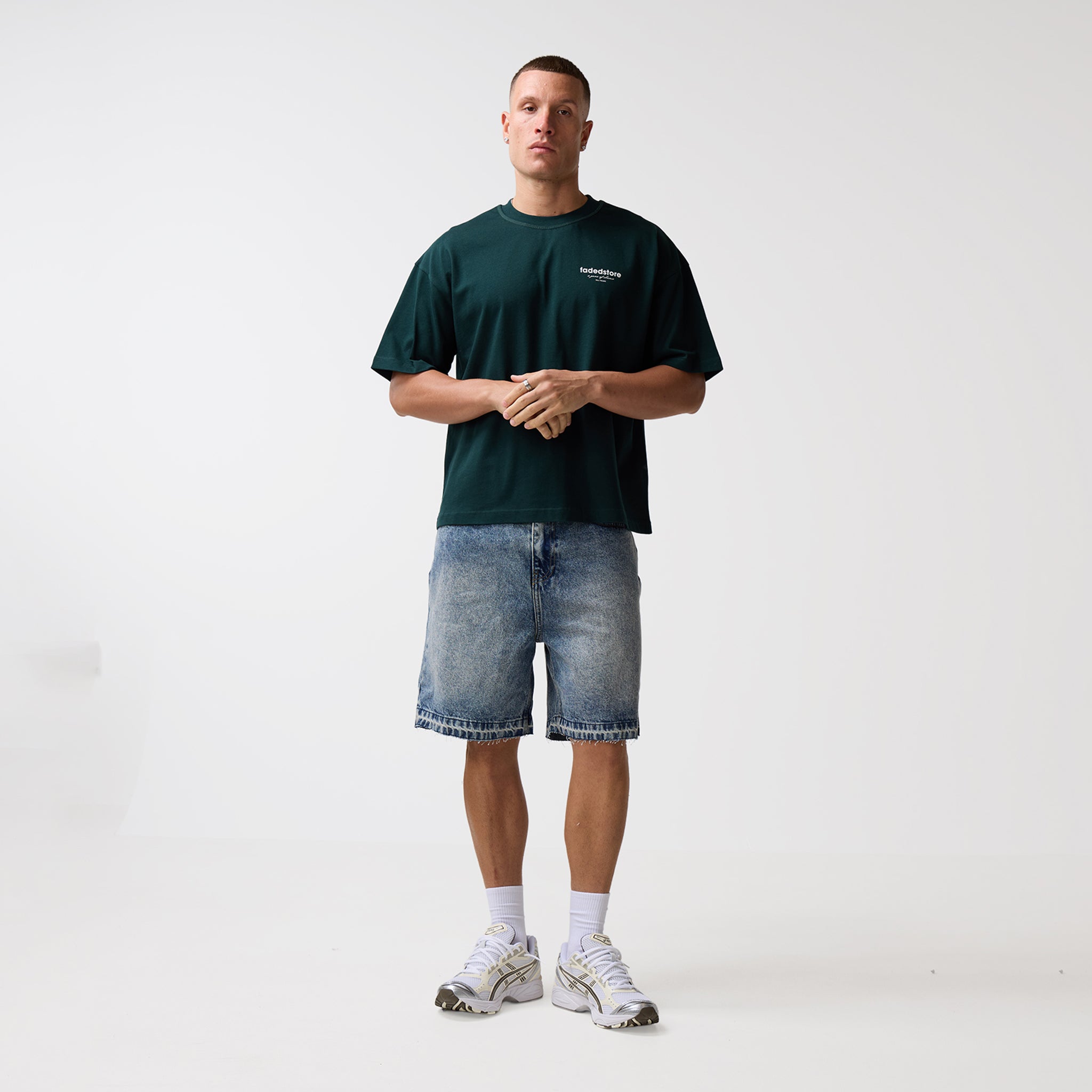 Unpicked Denim Shorts | Washed Blue