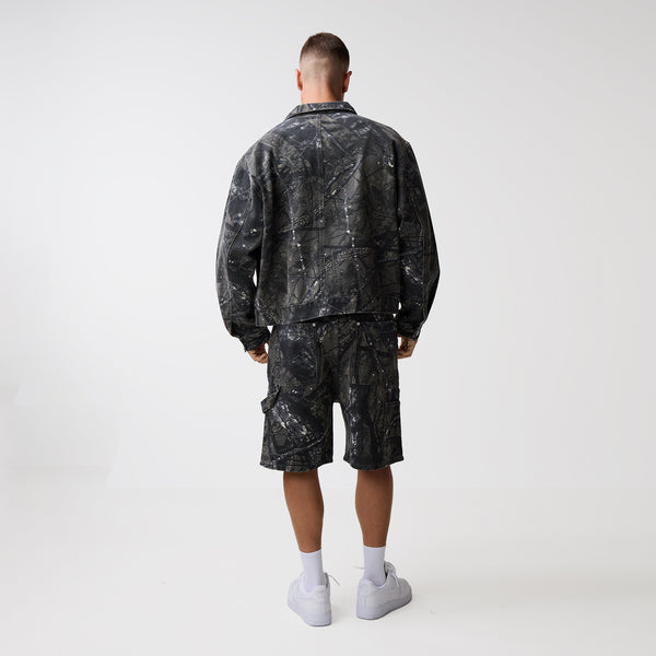 Tree Camo Print Shorts | Grey