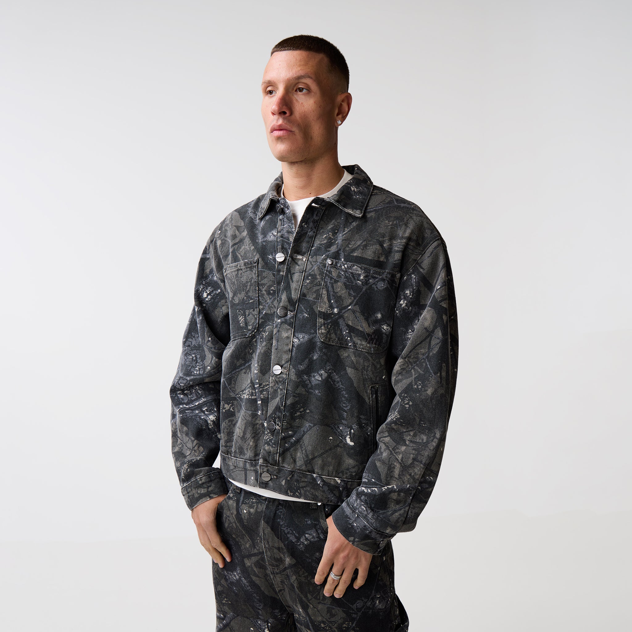 Tree Camo Print Twinset | Grey