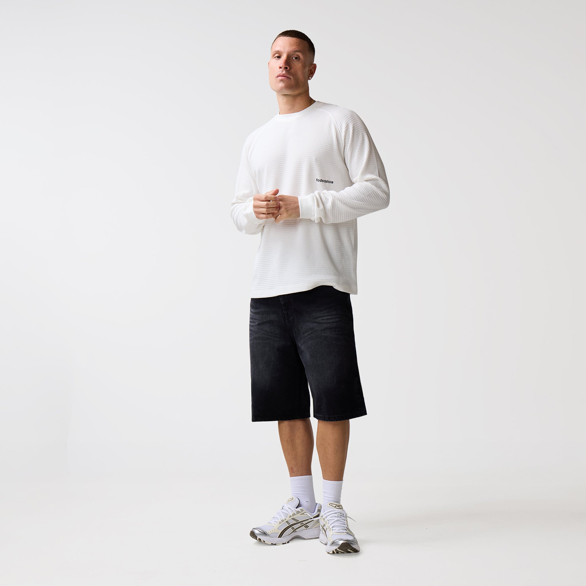 Under Development Long Sleeve Waffle T-Shirt | Chalk