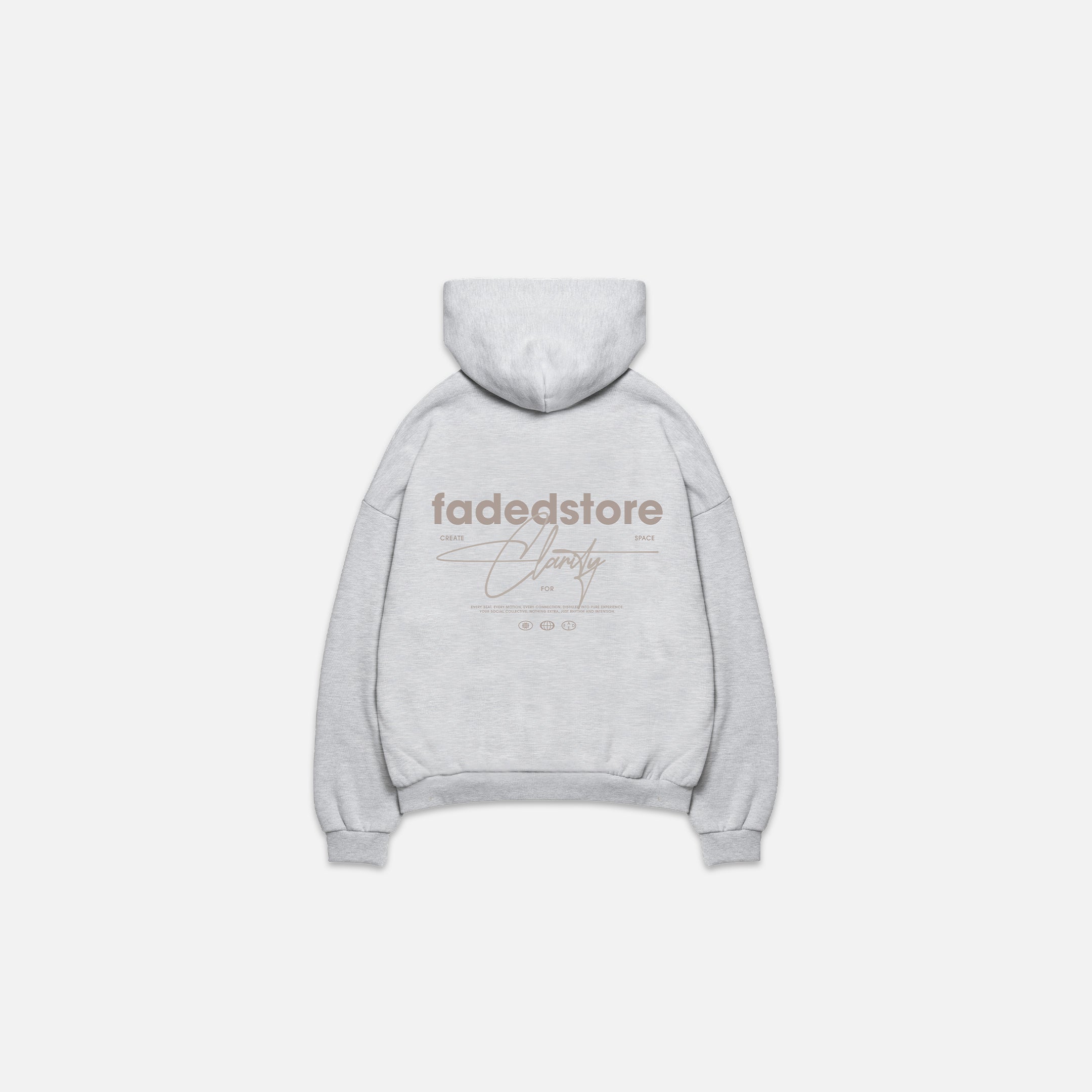 Space For Clarity Cropped Zip Hoodie | Grey Marl