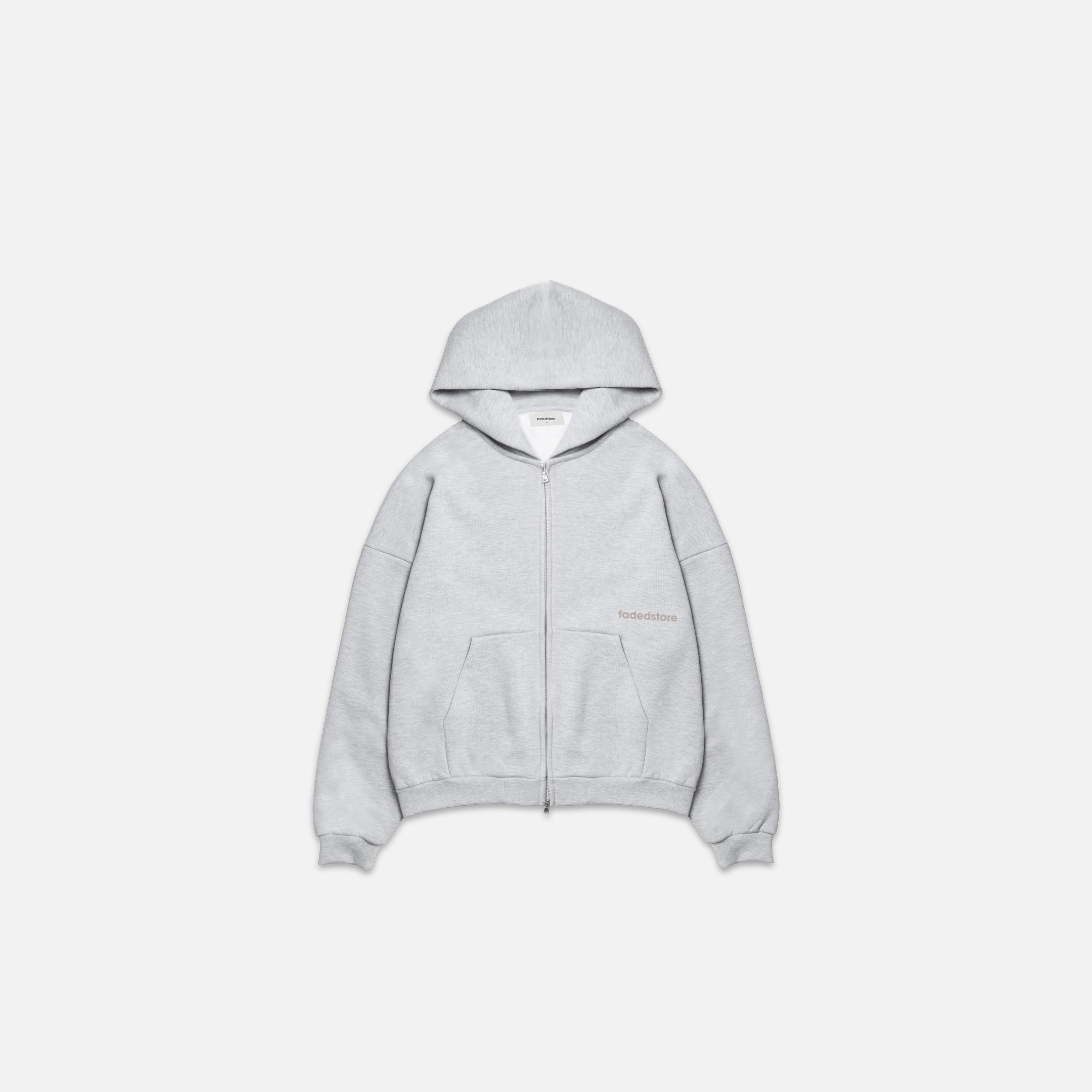 Space For Clarity Cropped Zip Hoodie | Grey Marl