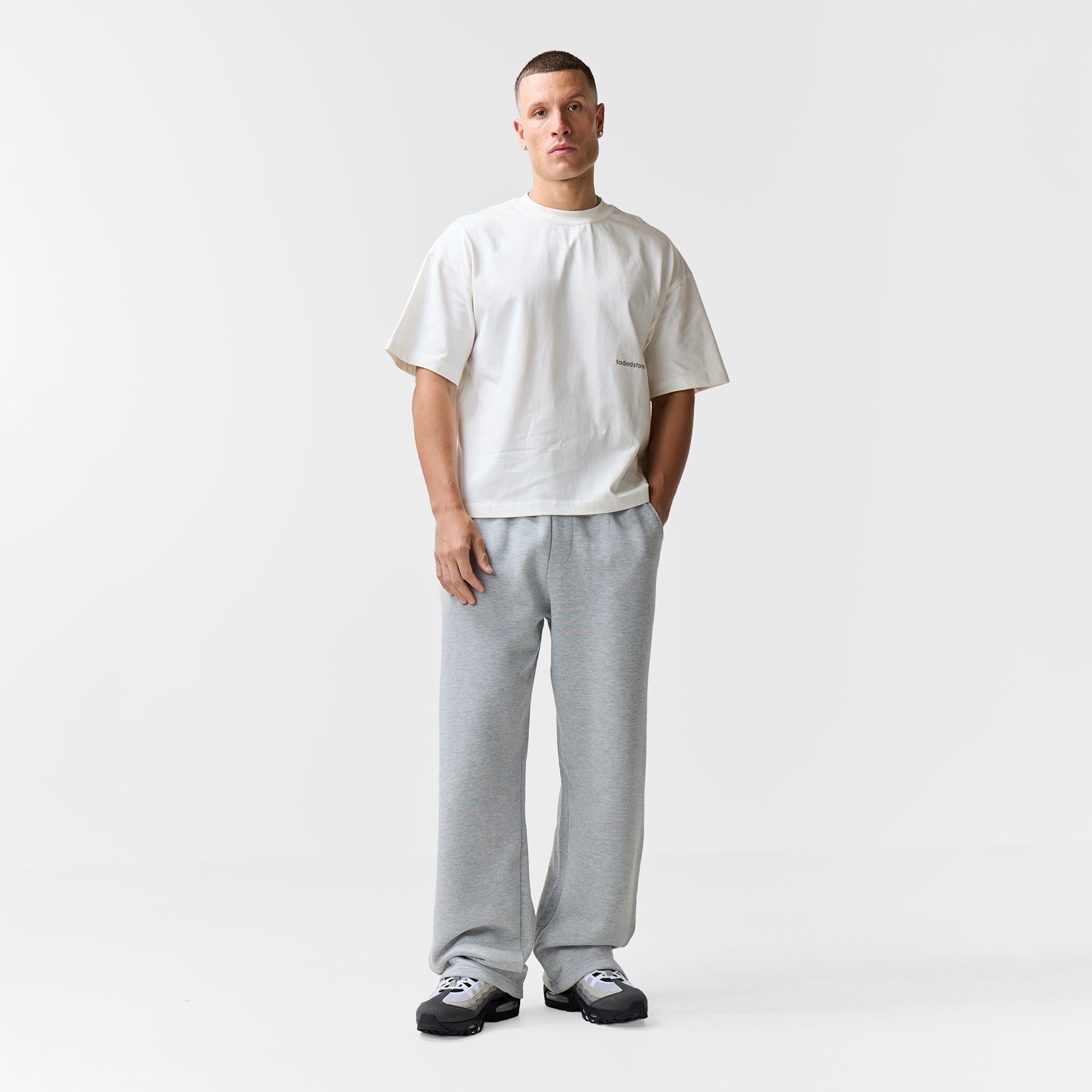 Wide Leg Jogger | Grey Marl