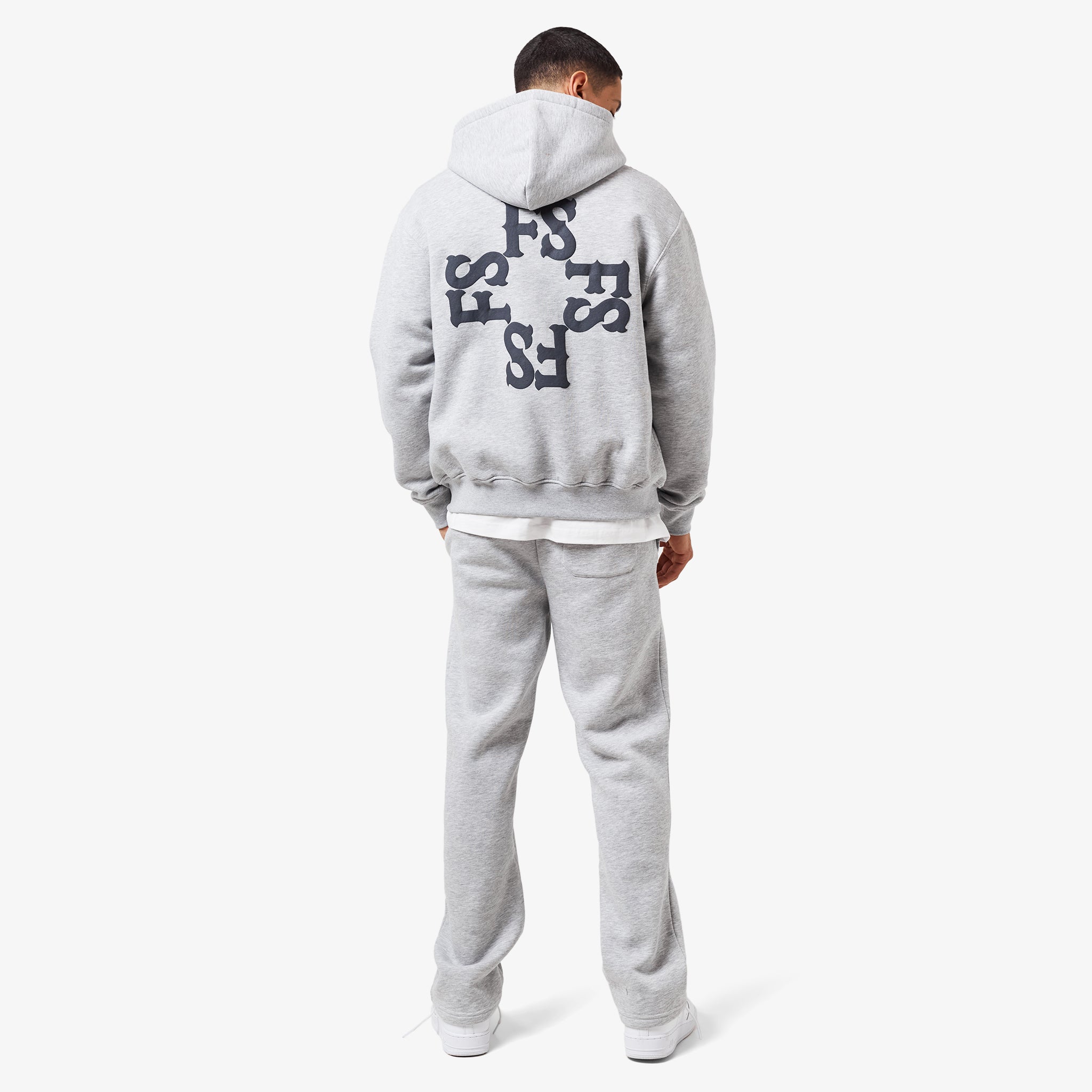 Monogram Open Hem Jogger | Grey Marl