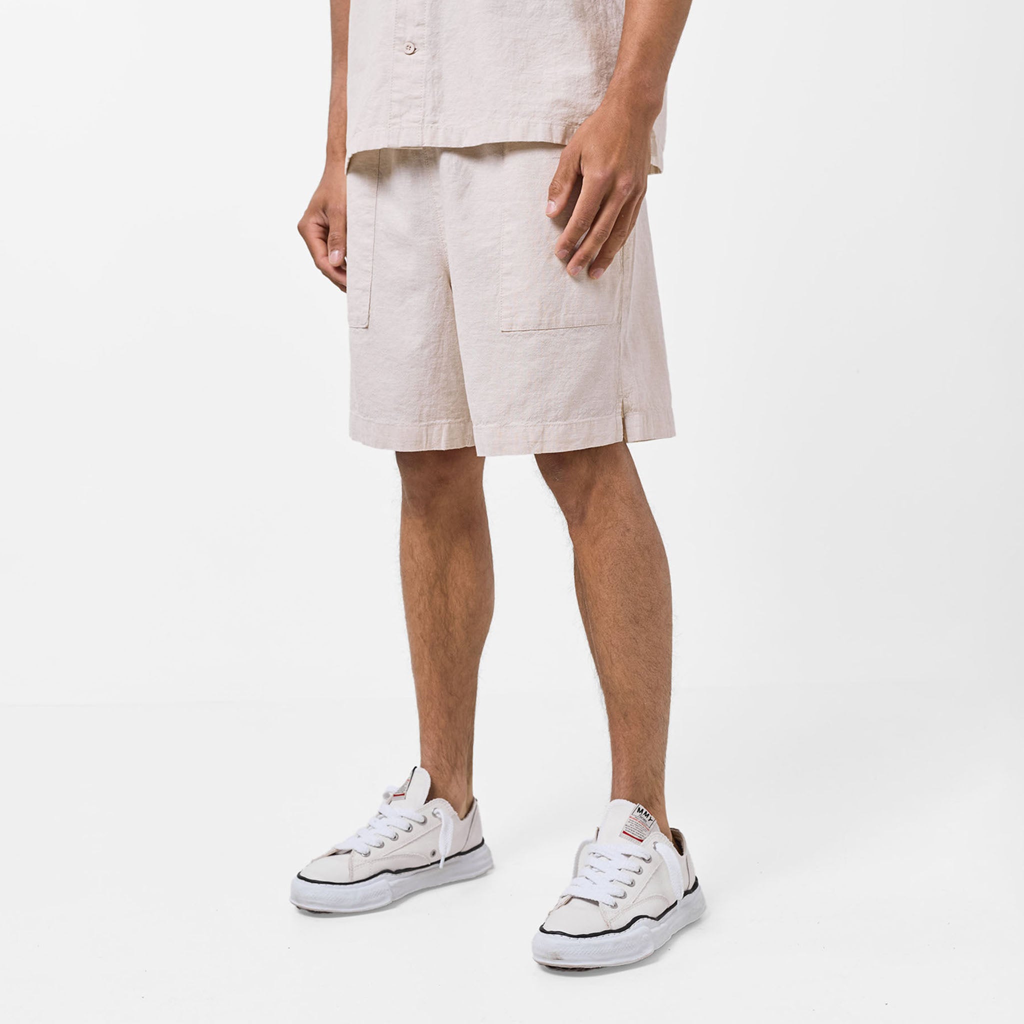 Men's Stone Linen Short FadedStore Front View