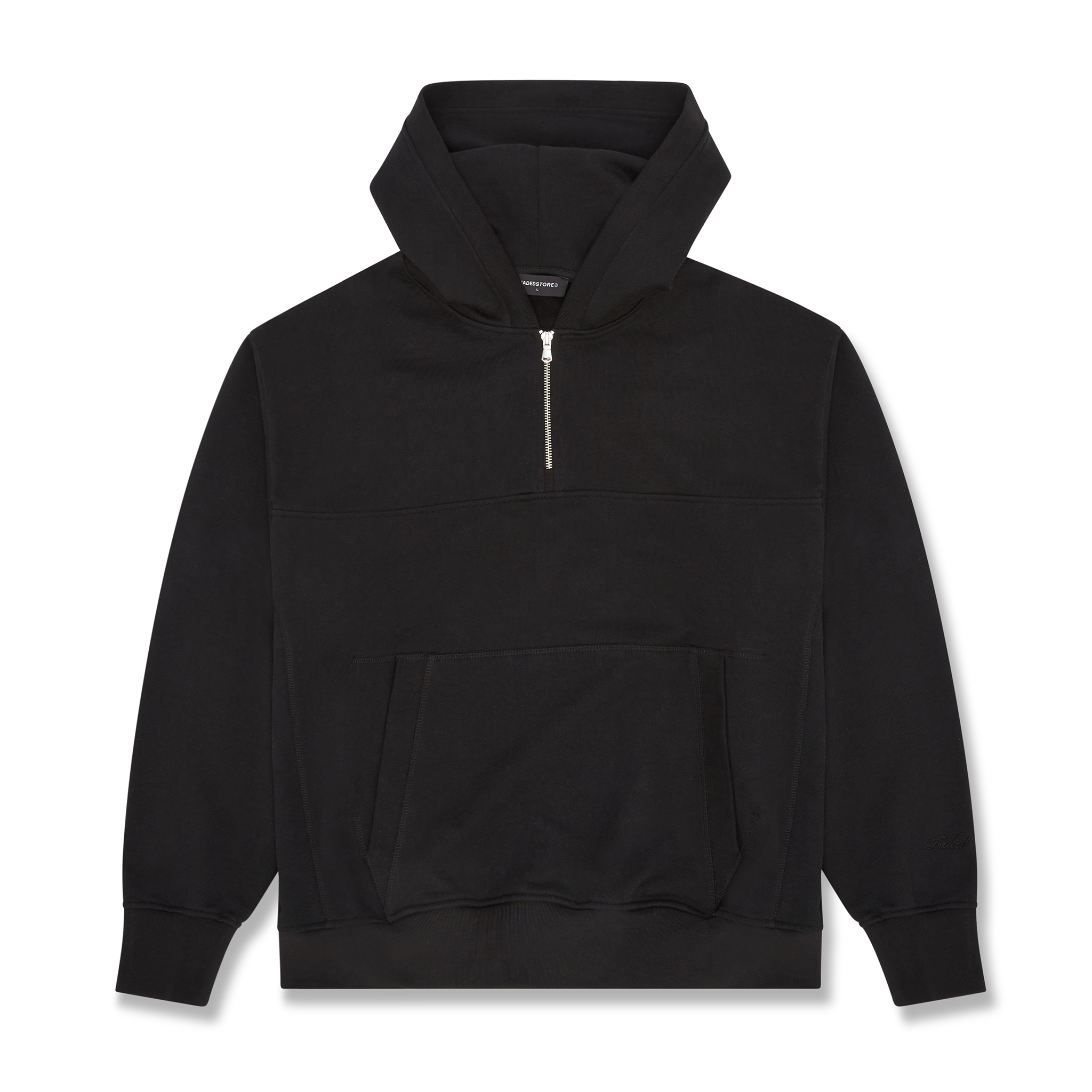 Heavyweight 1 2 Zip Hoodie Black