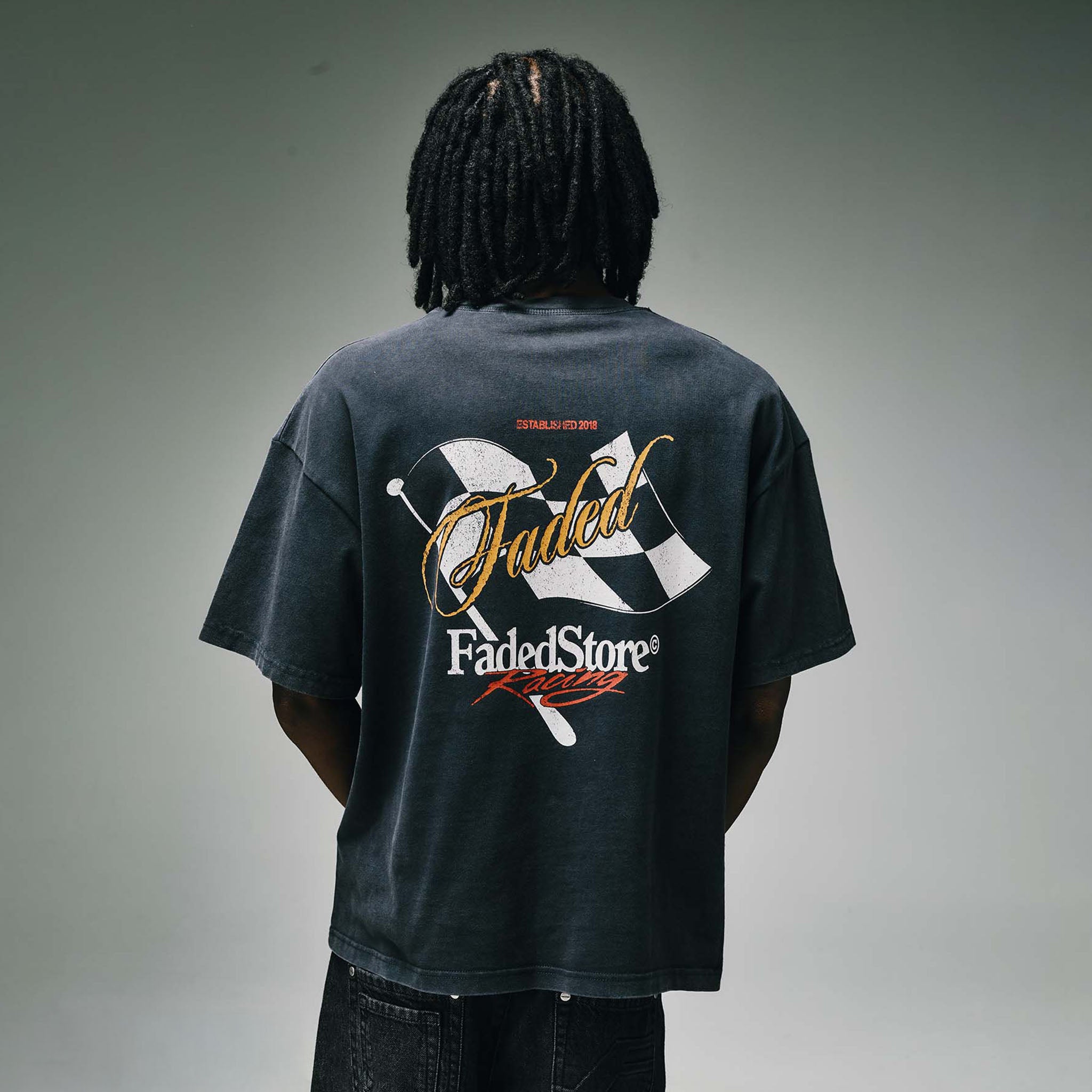 Flag T-Shirt | Washed Black