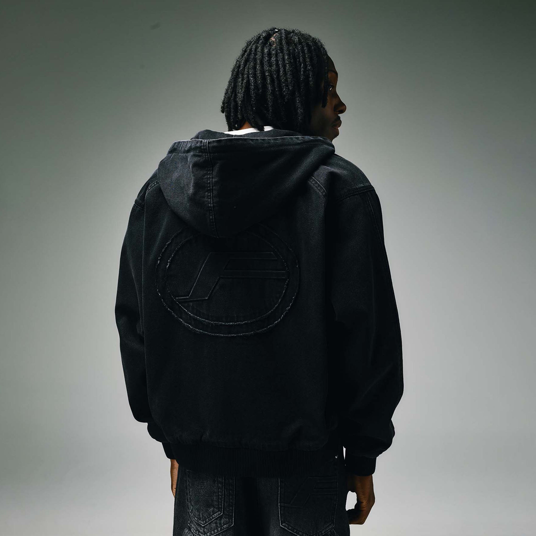 Denim Hooded Detroit Jacket | Black Wash